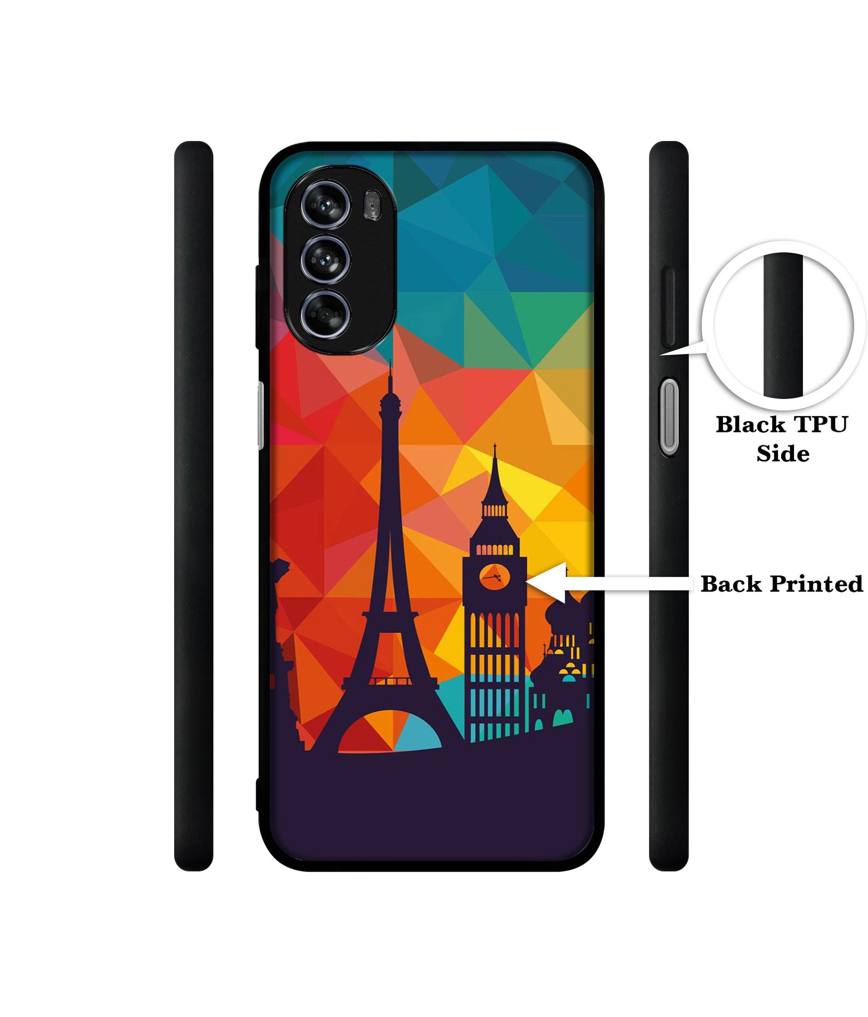 Colored Paris Design Designer 2D Printed Back Case Cover for Motorola Moto G62 5G