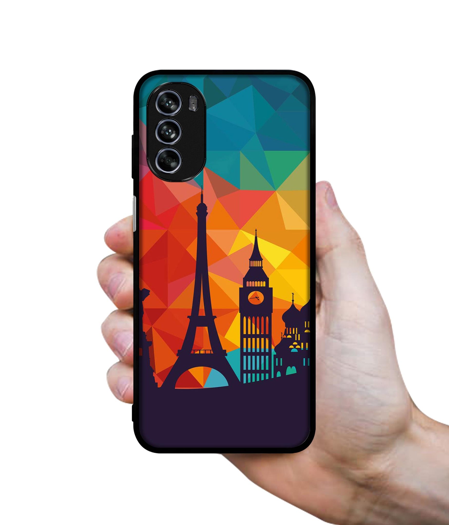 Colored Paris Design Designer 2D Printed Back Case Cover for Motorola Moto G62 5G