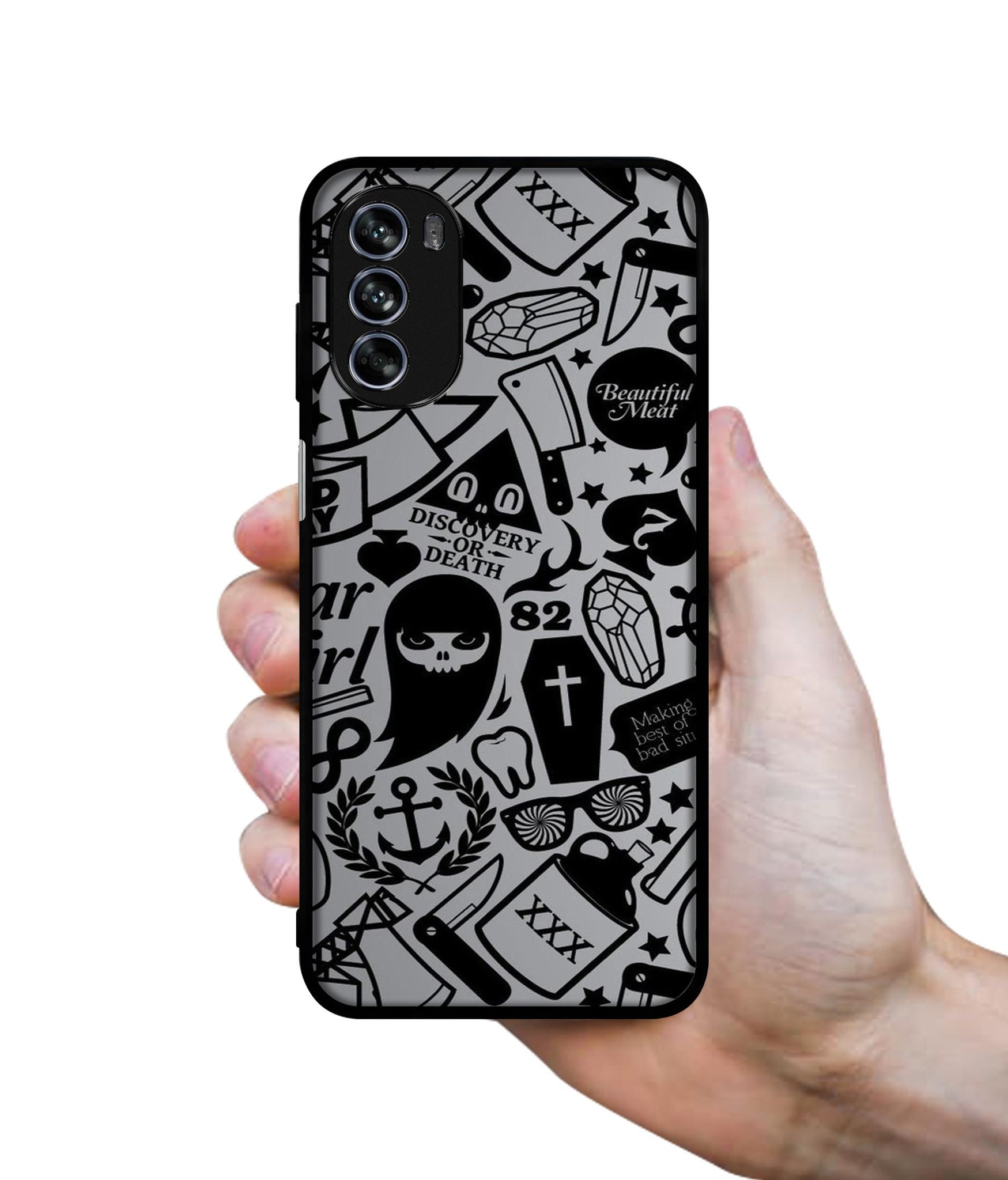 Discover Or Death Design Designer 2D Printed Back Case Cover for Motorola Moto G62 5G