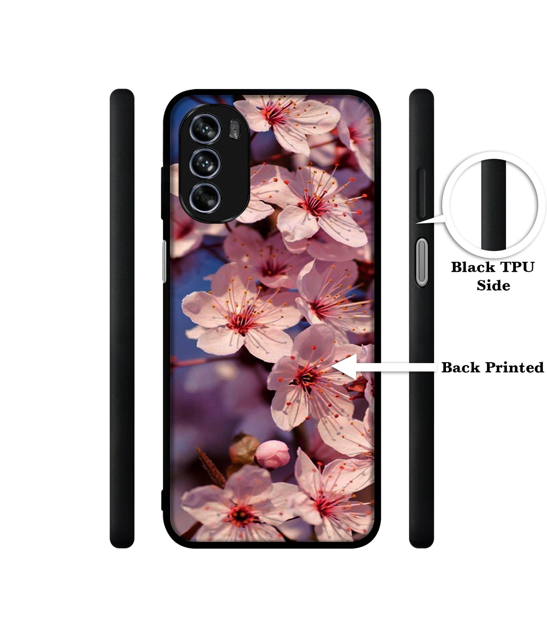Pink Flowers Pattern Design Designer 2D Printed Back Case Cover for Motorola Moto G62 5G