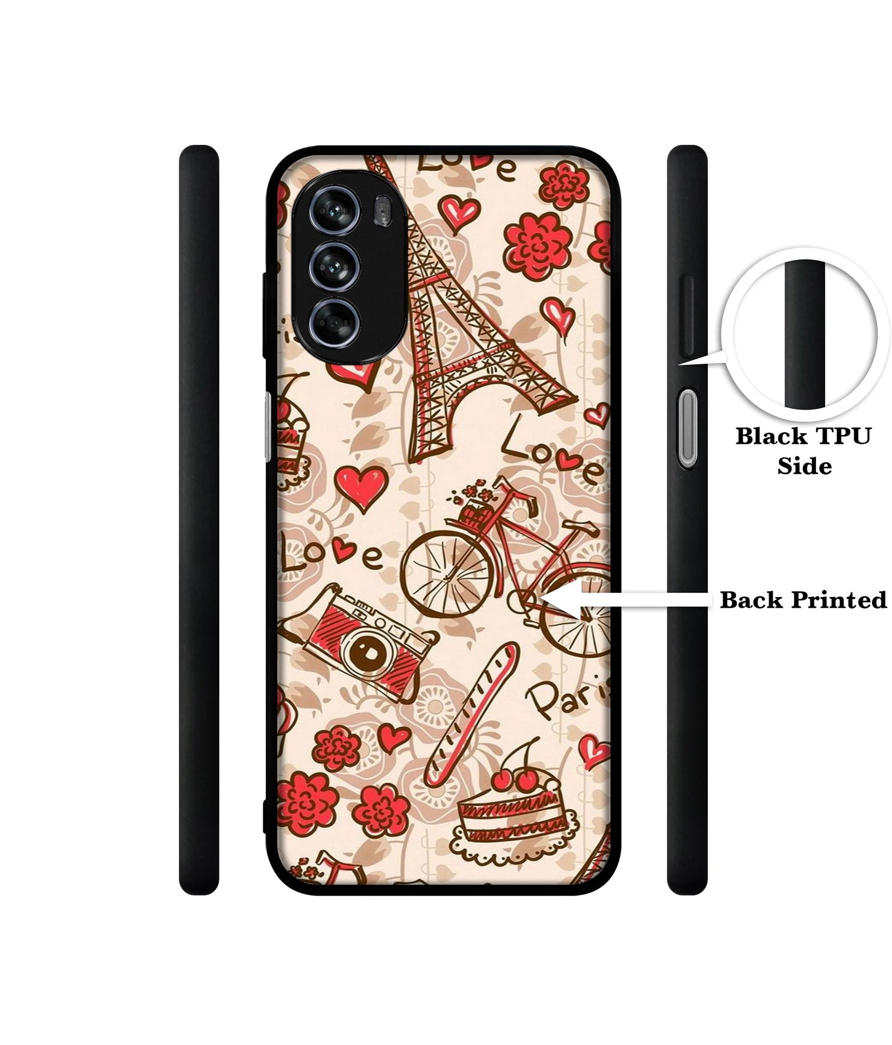 Vintage Paris Design Designer 2D Printed Back Case Cover for Motorola Moto G62 5G