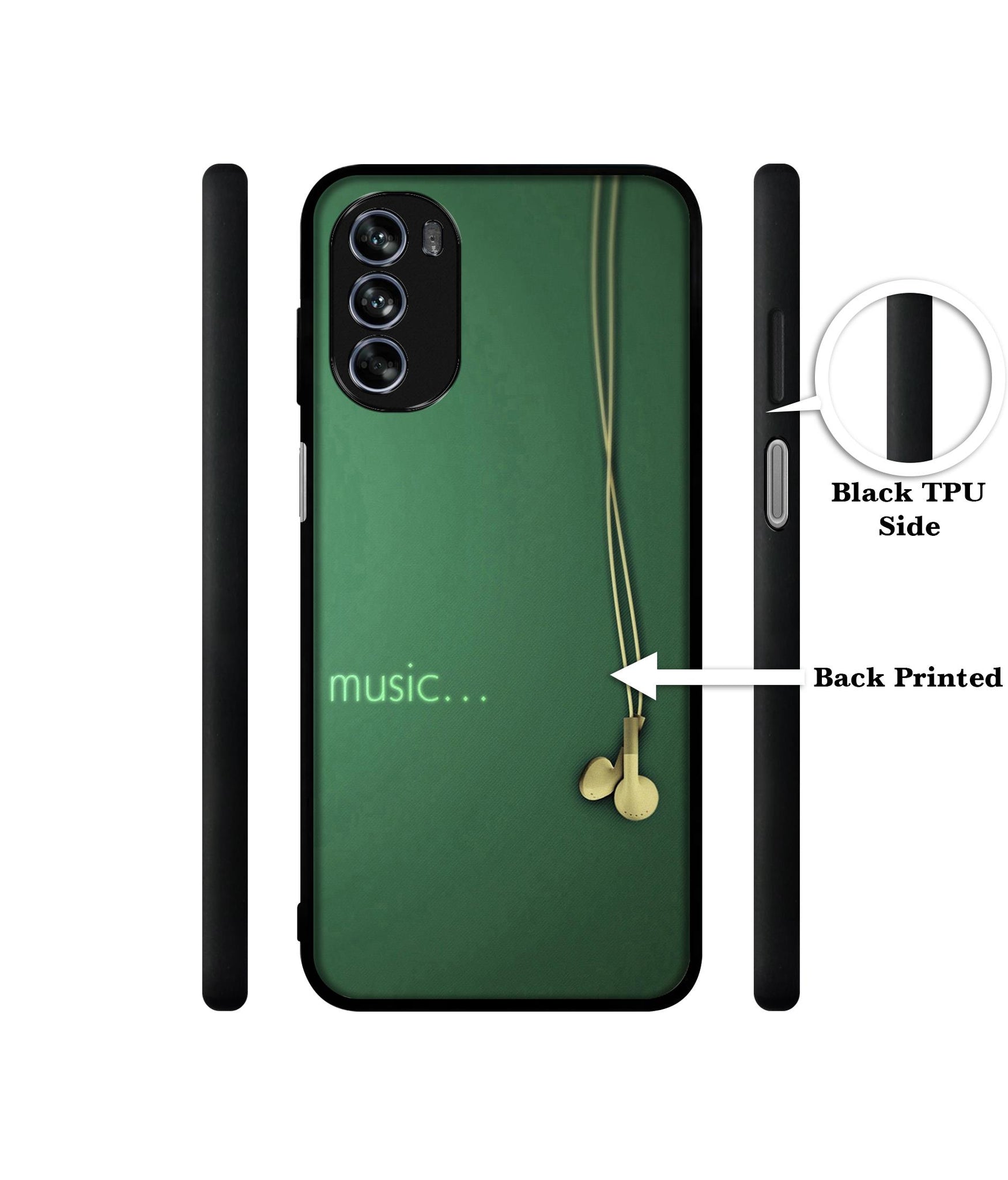 Headphone Music Design Designer 2D Printed Back Case Cover for Motorola Moto G62 5G