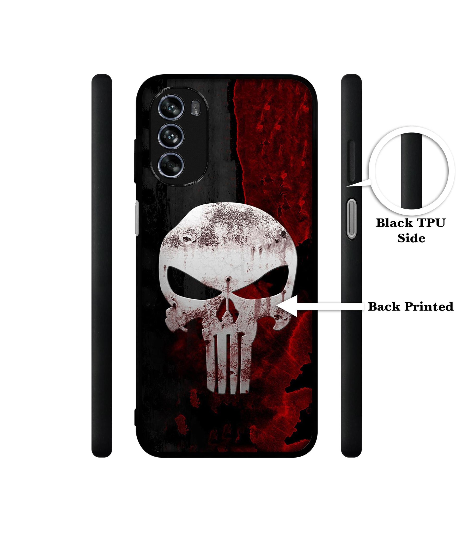 Punisher Skull Design Designer 2D Printed Back Case Cover for Motorola Moto G62 5G