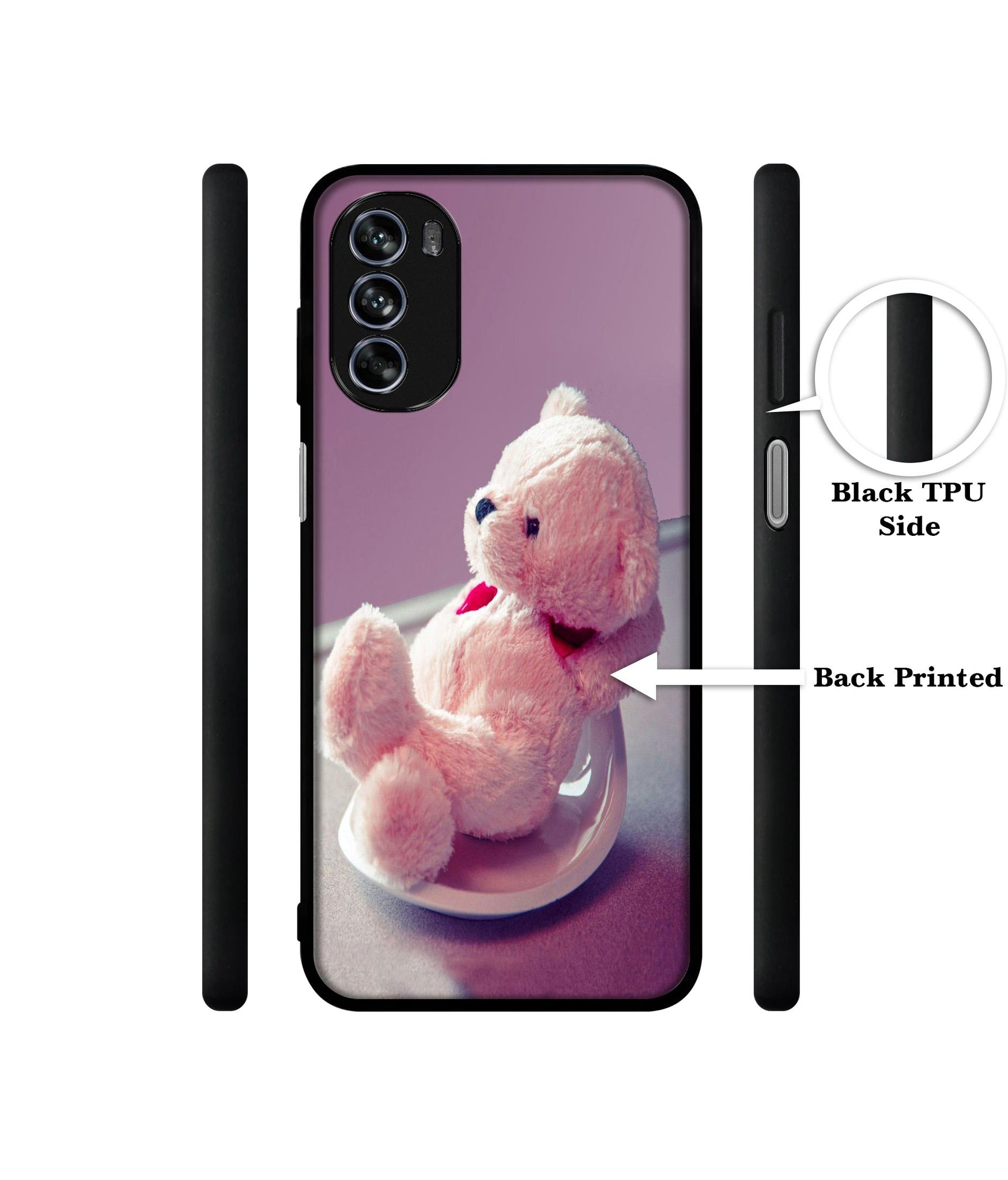 Cute Teddy Bear Design Designer 2D Printed Back Case Cover for Motorola Moto G62 5G