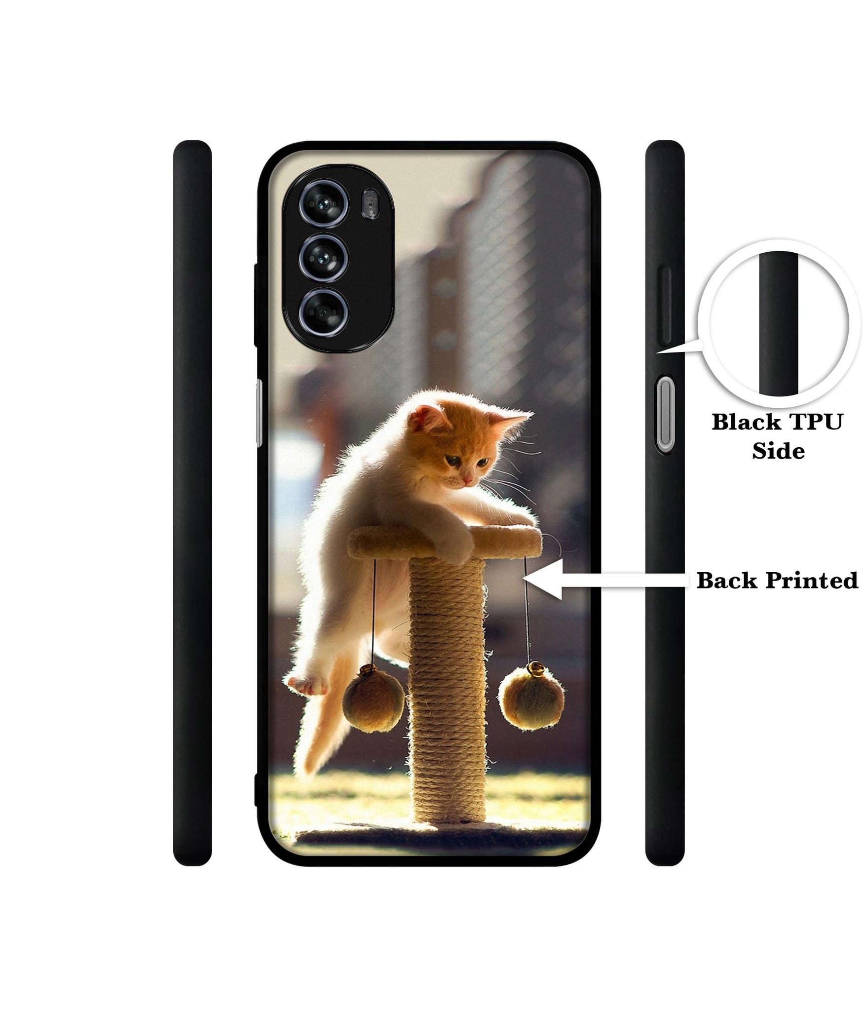 Cat Climbing Design Designer 2D Printed Back Case Cover for Motorola Moto G62 5G