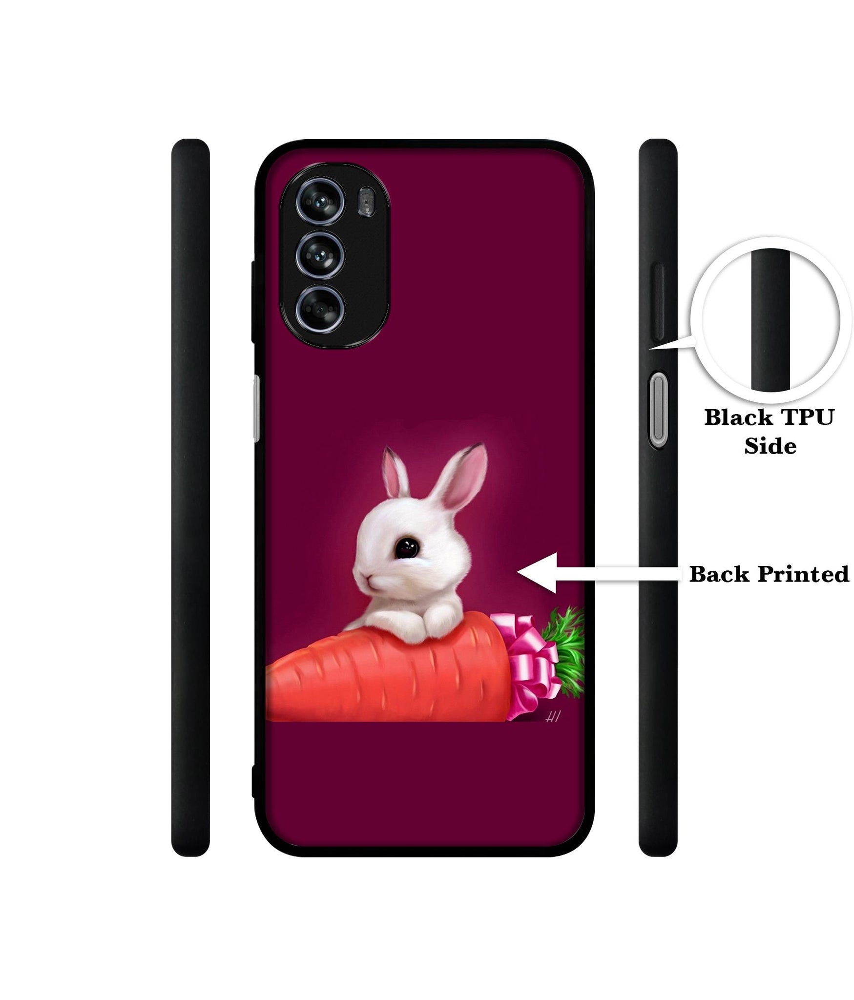 Bunny With Carrot Design Designer 2D Printed Back Case Cover for Motorola Moto G62 5G