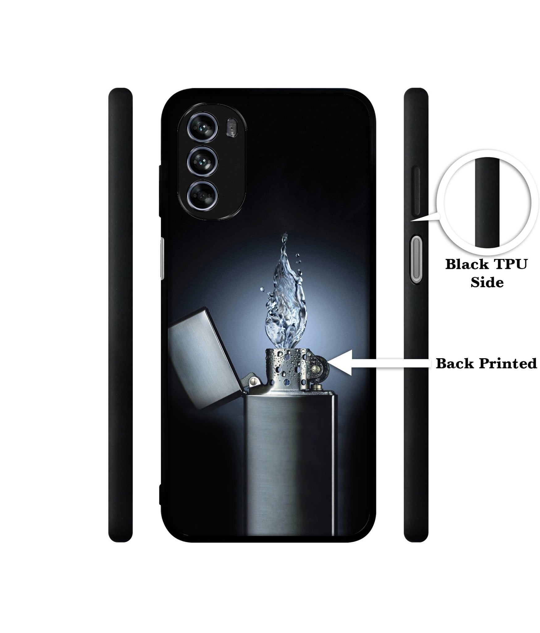 Water Lighter Design Designer 2D Printed Back Case Cover for Motorola Moto G62 5G