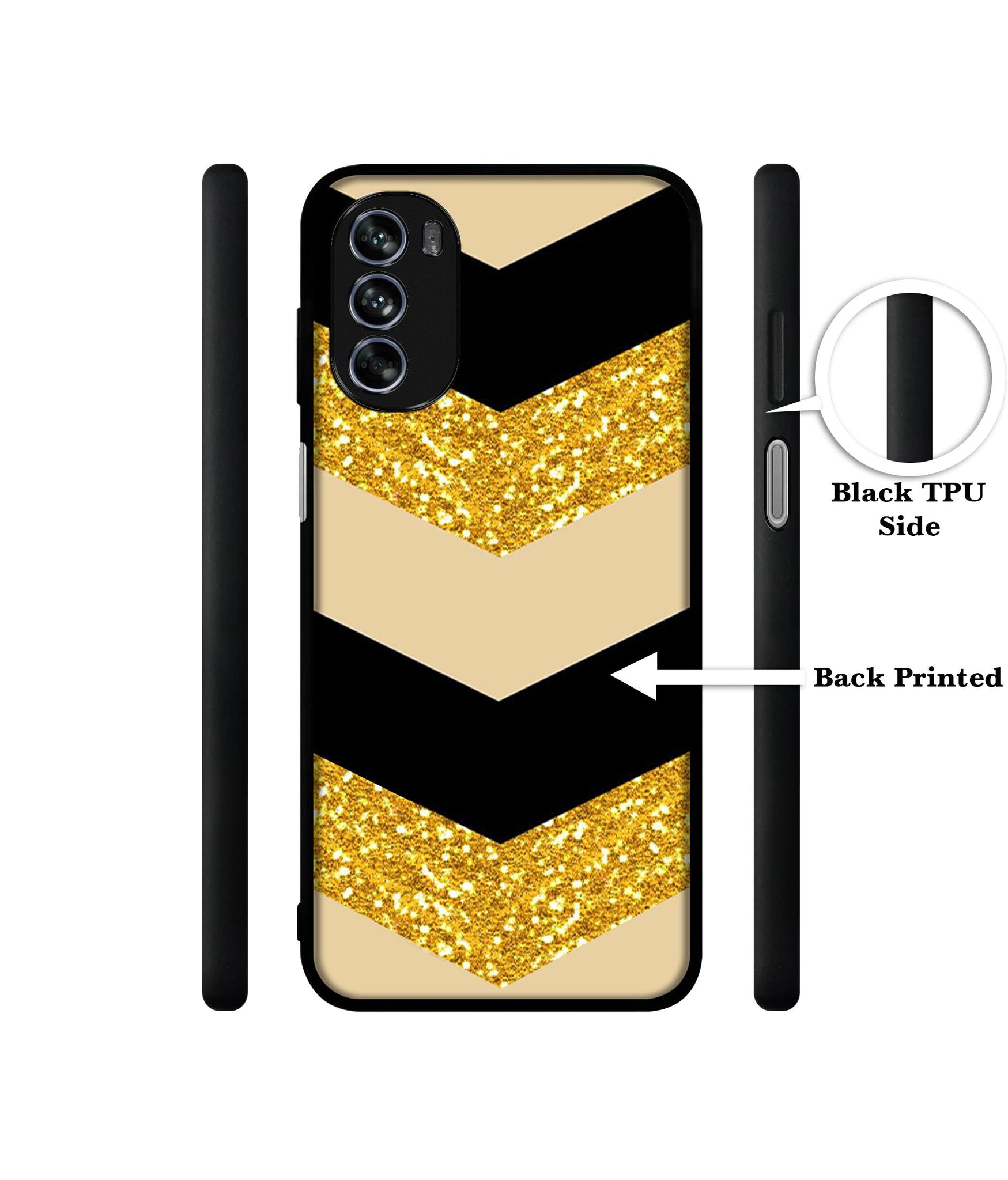 Black & Gold Design Designer 2D Printed Back Case Cover for Motorola Moto G62 5G