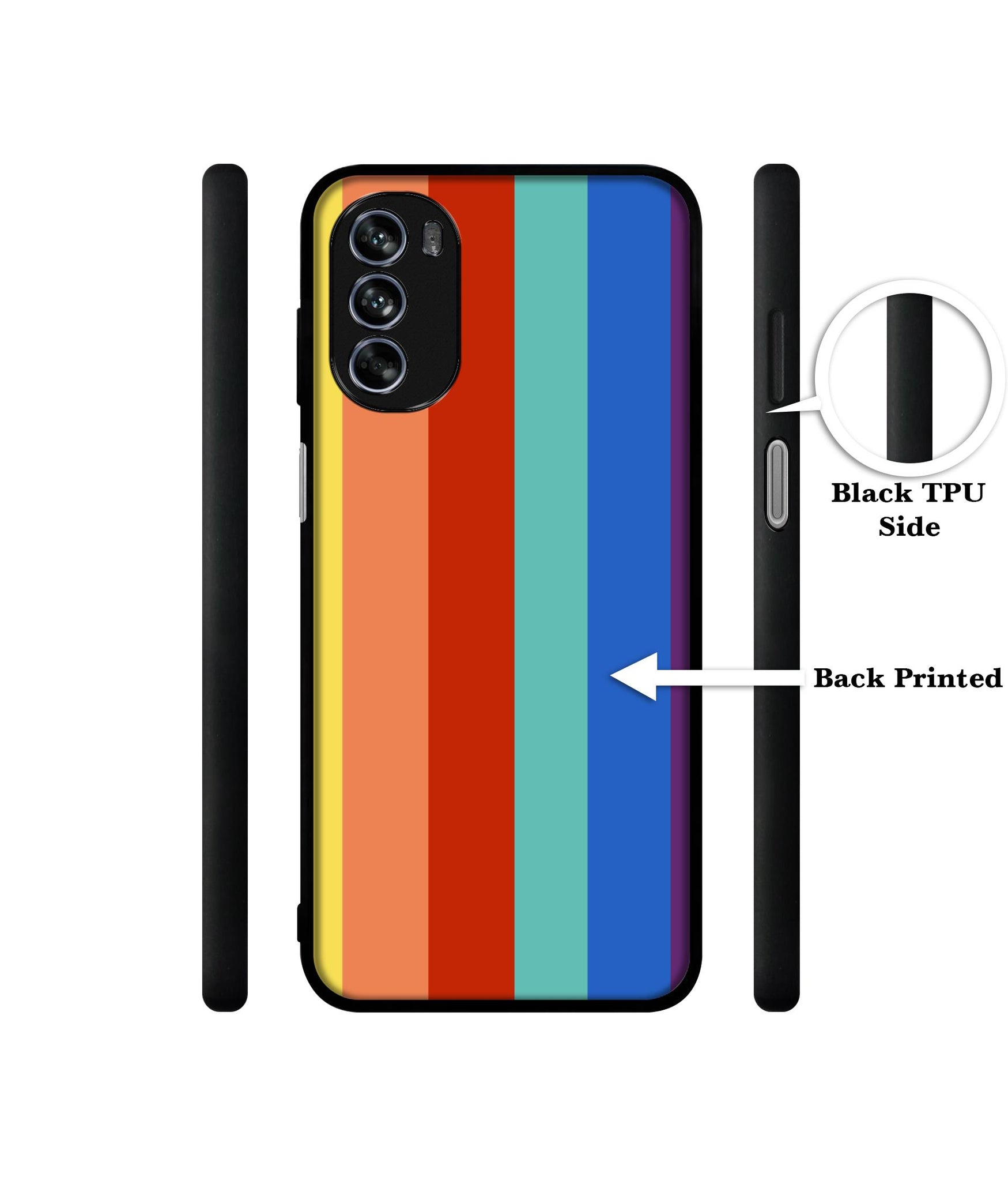 Rainbow Colors Design Designer 2D Printed Back Case Cover for Motorola Moto G62 5G