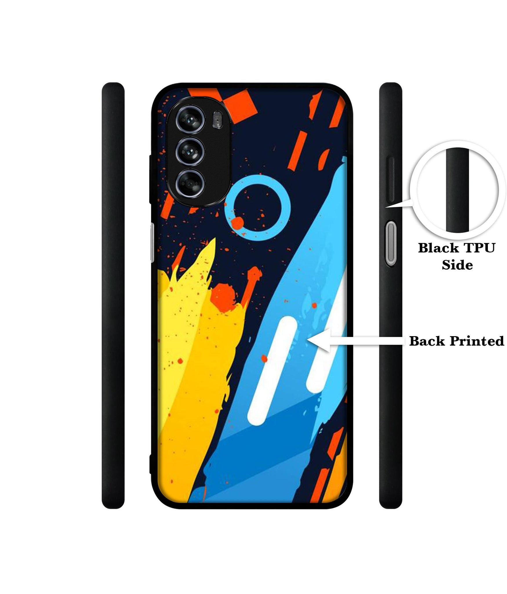 Abstract Stripes Geometric Figures Design Designer 2D Printed Back Case Cover for Motorola Moto G62 5G