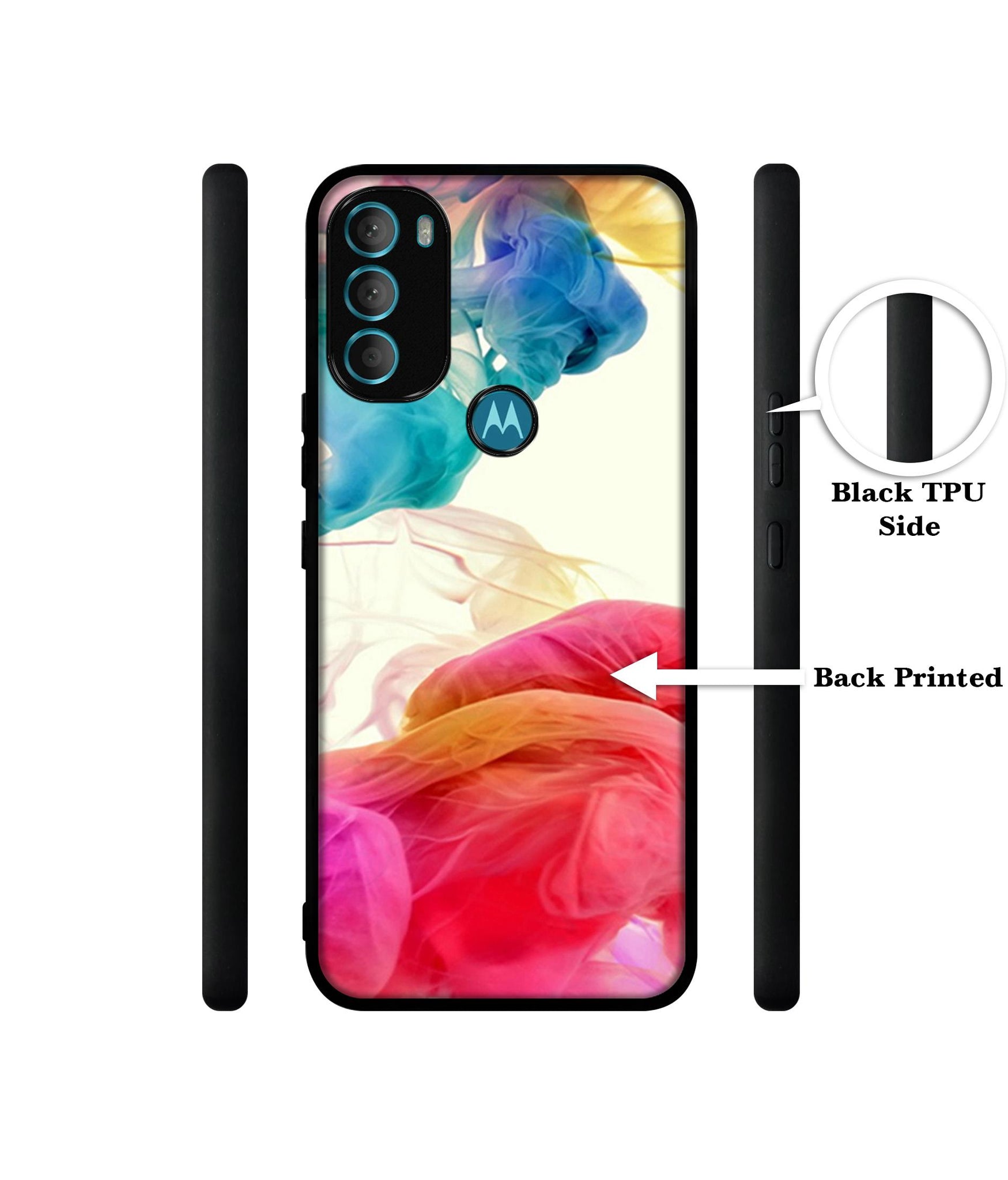 Colored Smoke Design Designer 2D Printed Back Case Cover for Motorola Moto G71 5G