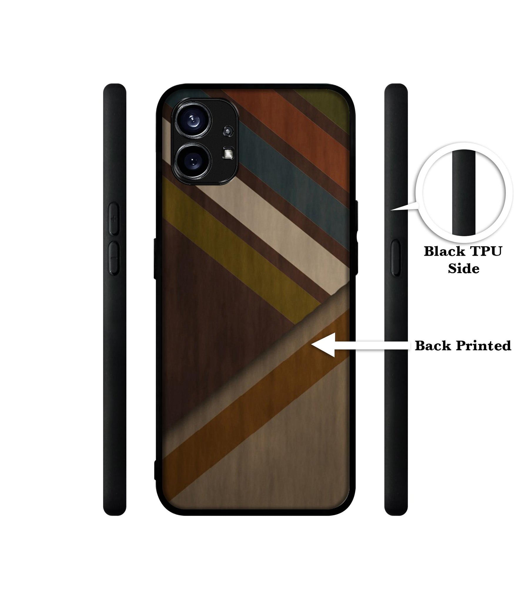 Colorful Wooden Pattern Design Designer 2D Printed Back Case Cover for Nothing Phone (1) 5G