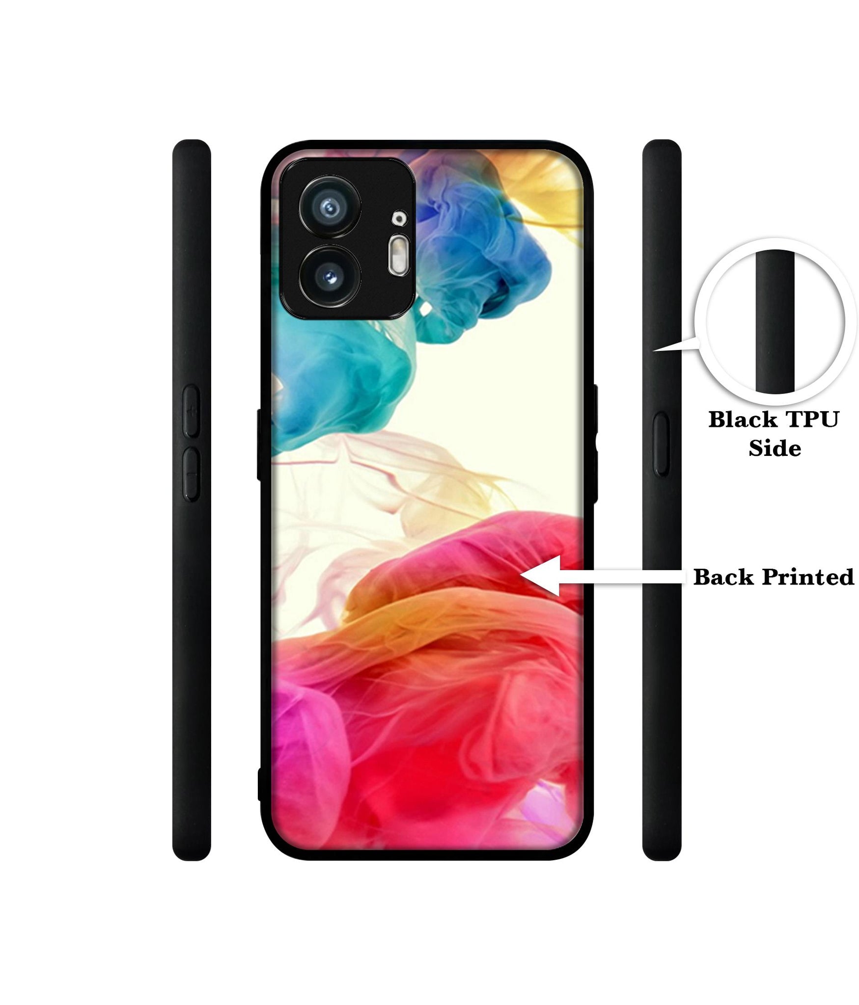 Colored Smoke Design Designer 2D Printed Back Case Cover for Nothing Phone (2) 5G