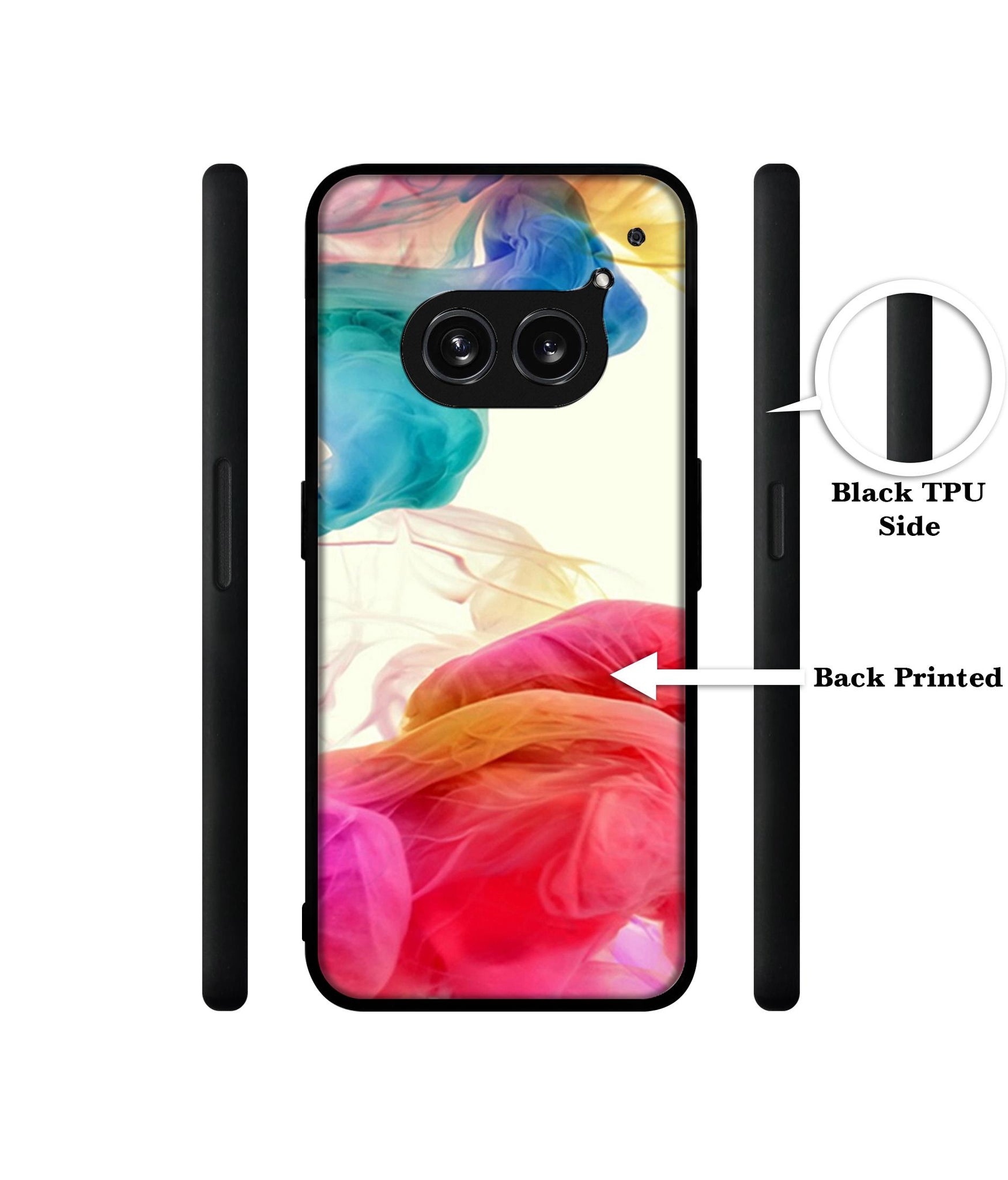 Colored Smoke Design Designer 2D Printed Back Case Cover for Nothing Phone (2a) 5G / (2a) Plus 5G