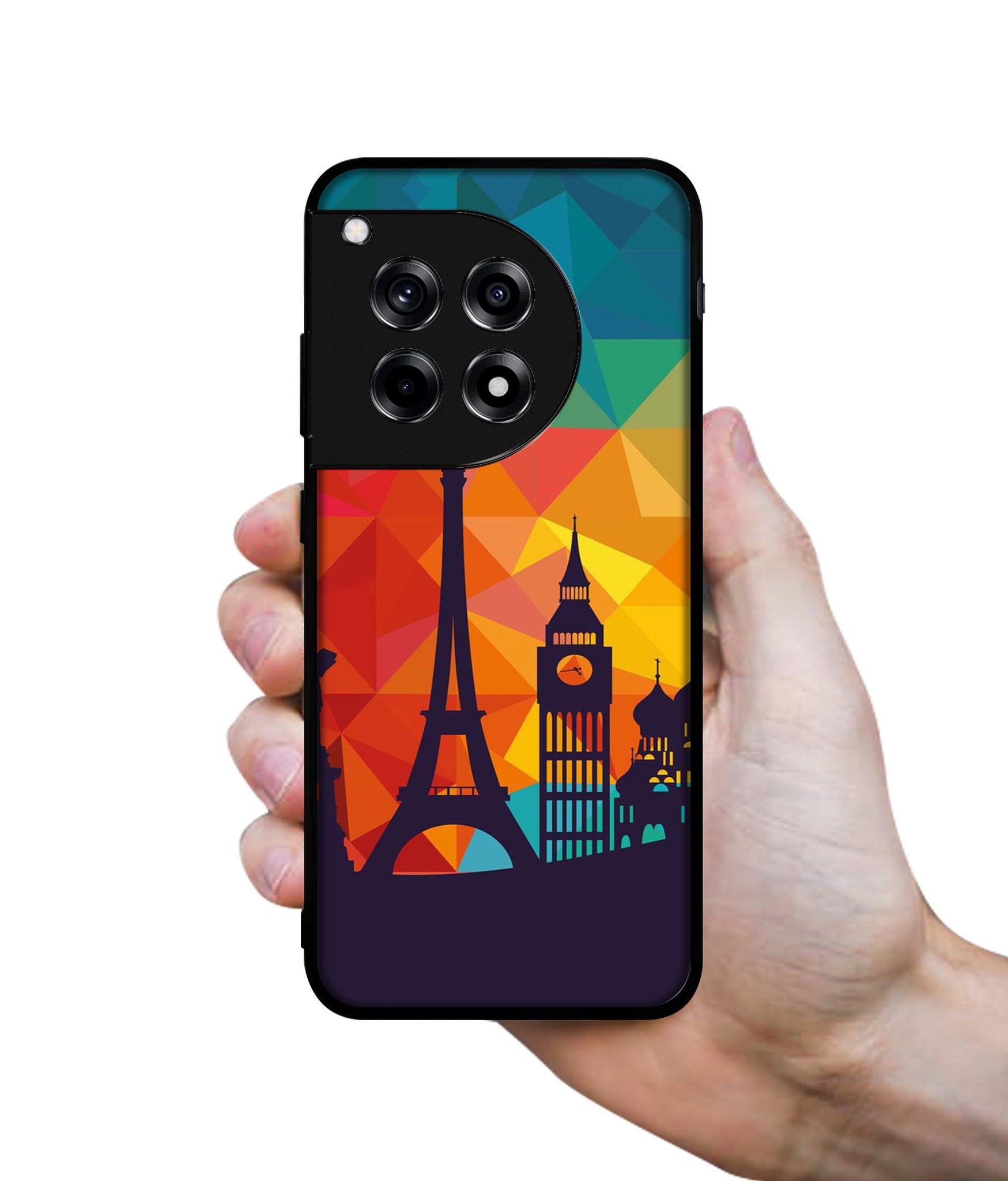Colored Paris Design Designer 2D Printed Back Case Cover for OnePlus 12R 5G