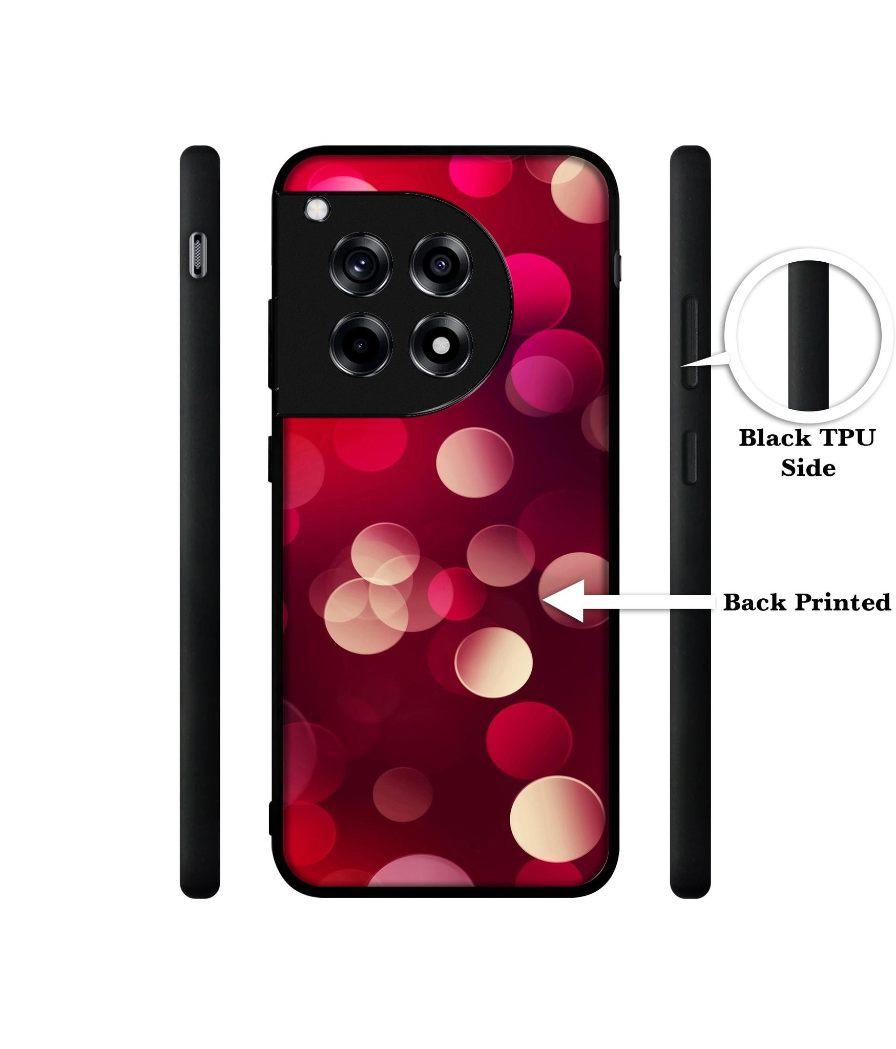 3D Circles Design Designer 2D Printed Back Case Cover for OnePlus 12R 5G