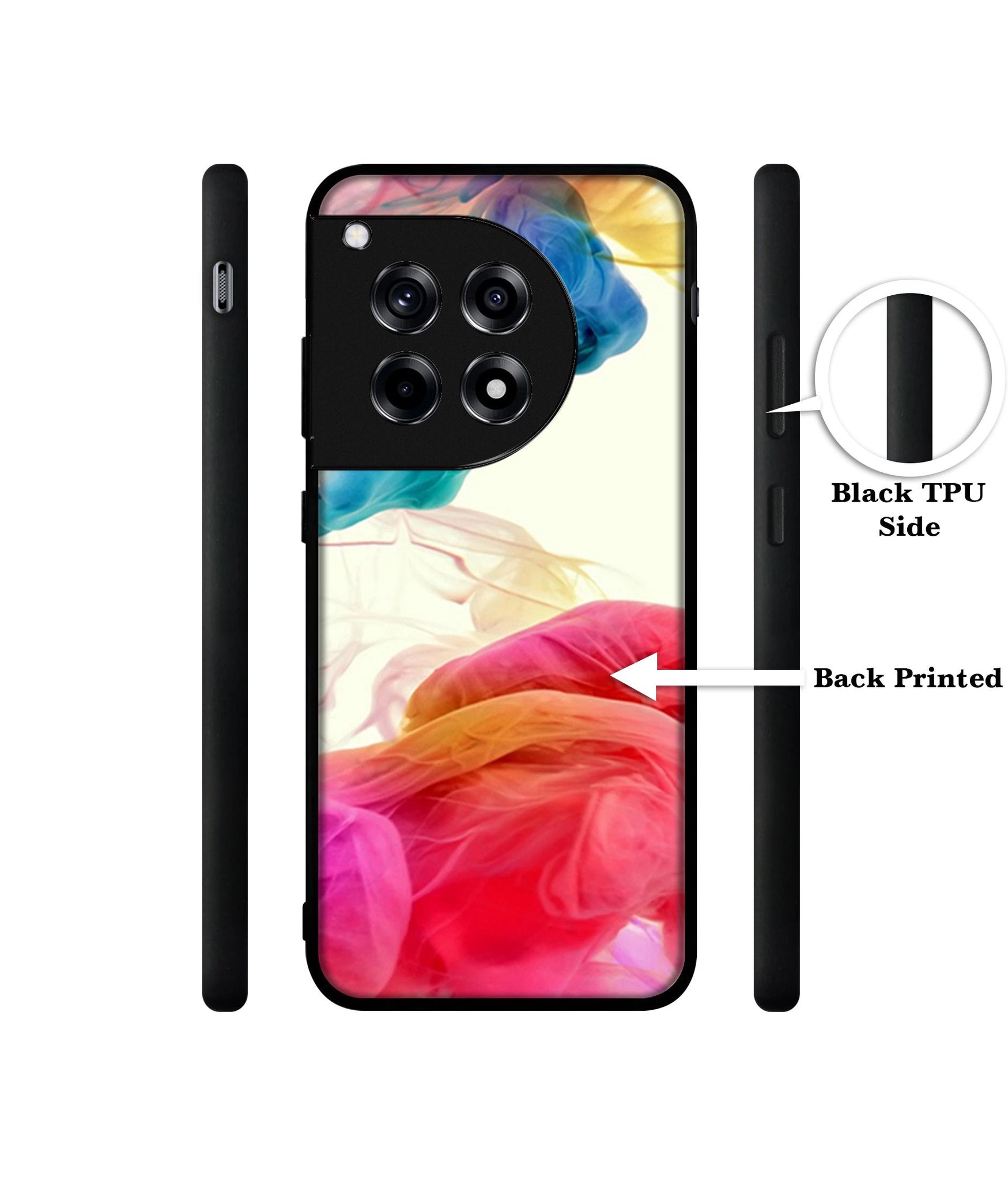 Colored Smoke Design Designer 2D Printed Back Case Cover for OnePlus 12R 5G