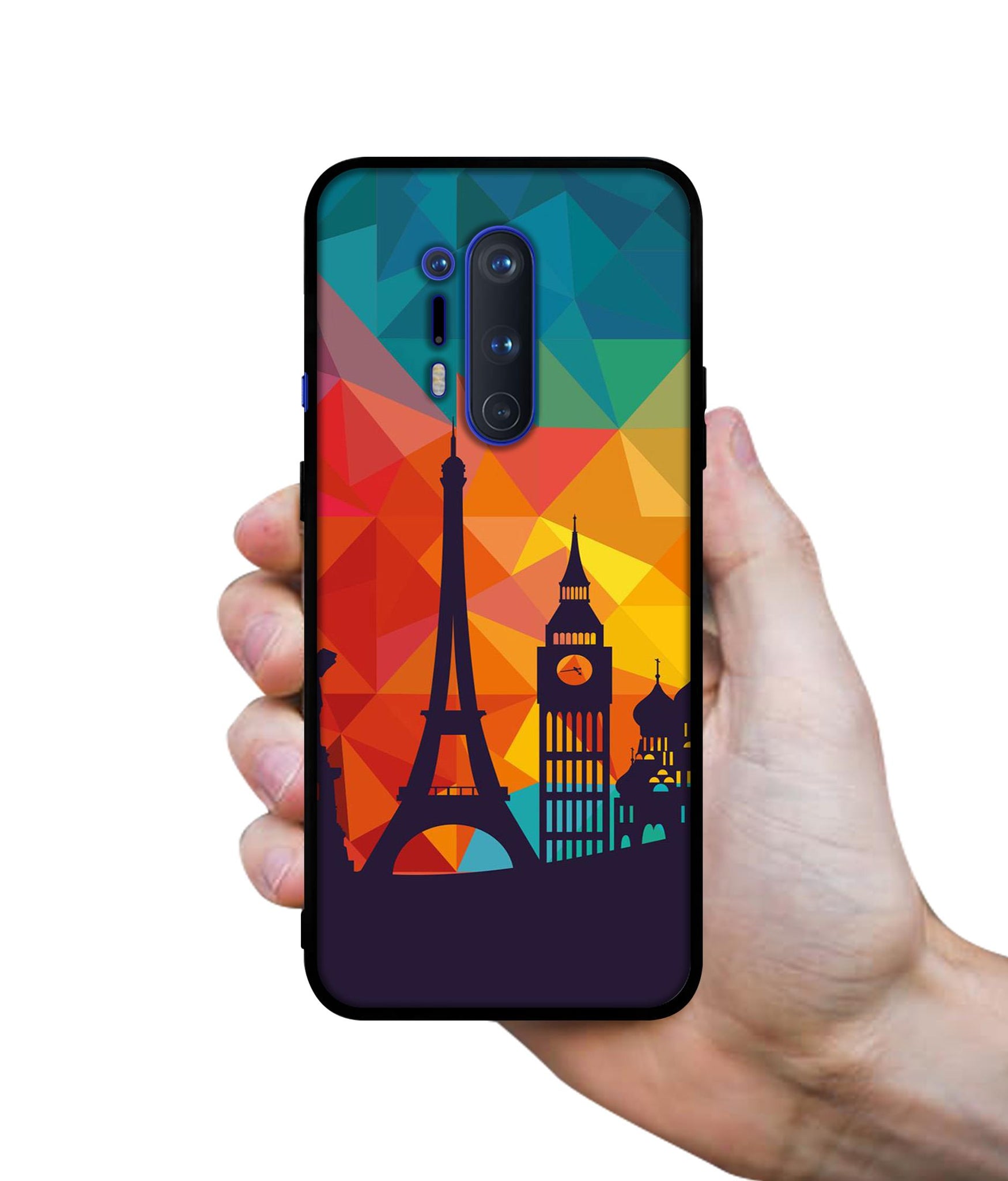 Colored Paris Design Designer 2D Printed Back Case Cover for OnePlus 8 Pro 5G