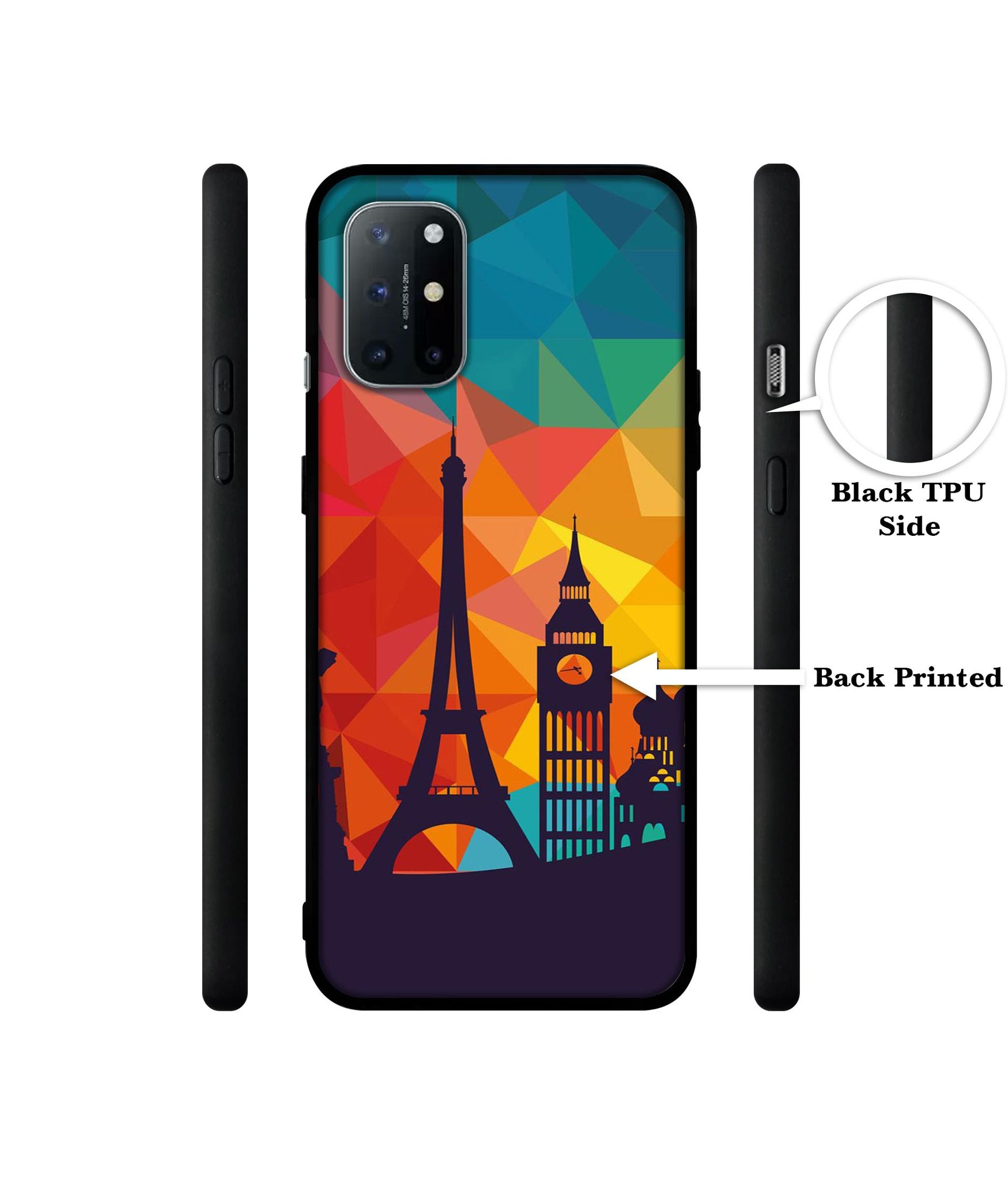 Colored Paris Design Designer 2D Printed Back Case Cover for OnePlus 8T 5G