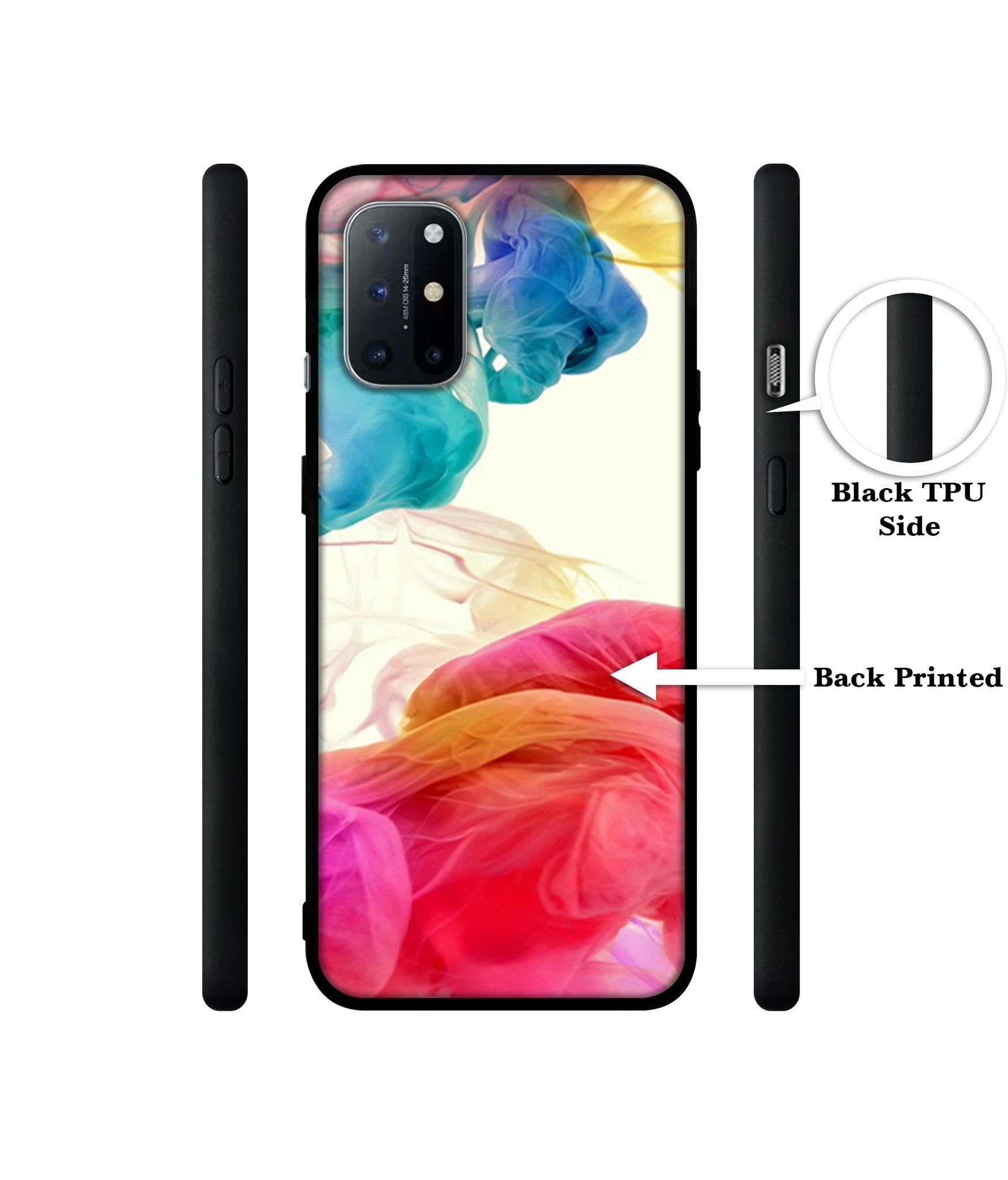Colored Smoke Design Designer 2D Printed Back Case Cover for OnePlus 8T 5G