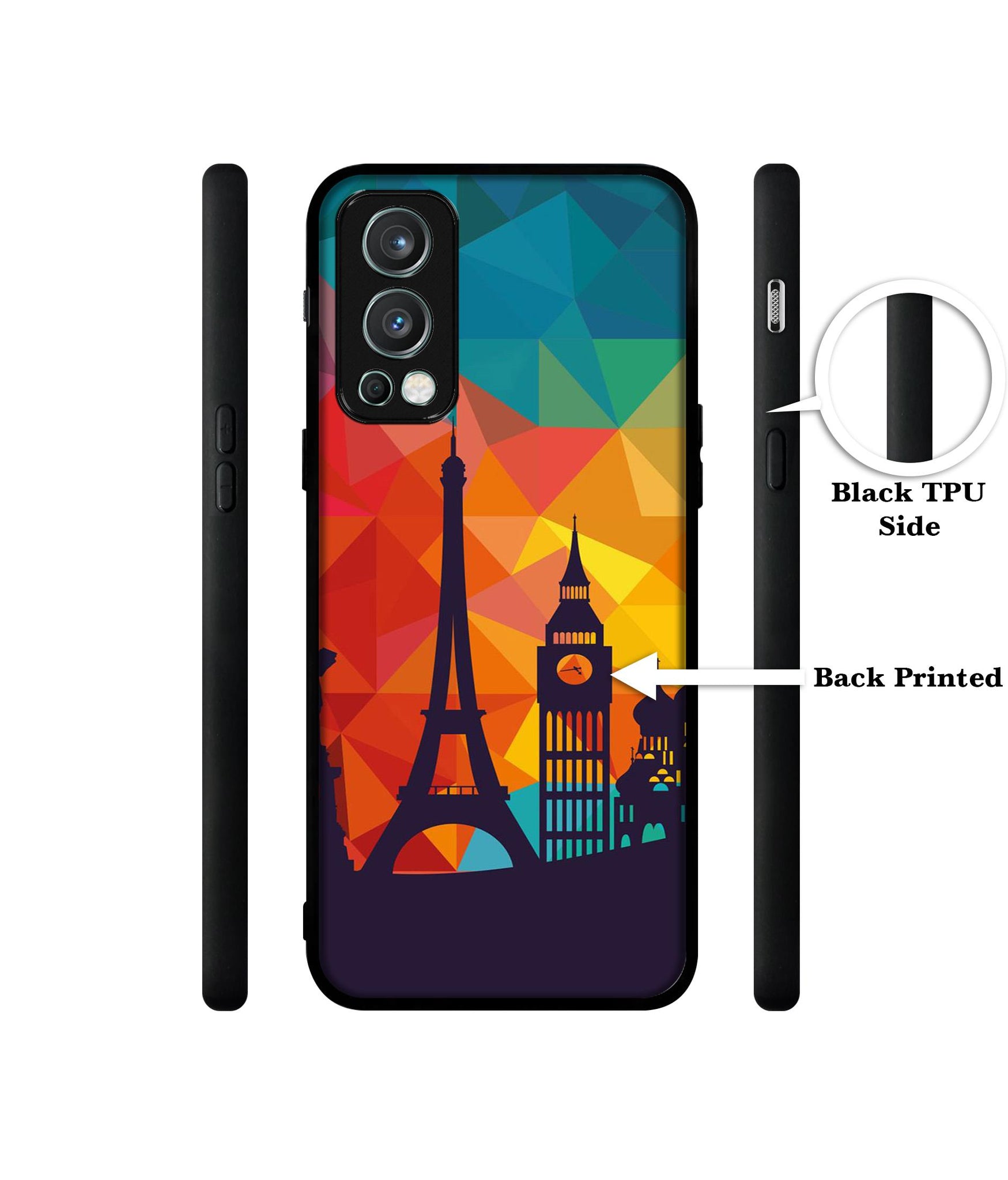 Colored Paris Design Designer 2D Printed Back Case Cover for OnePlus Nord 2 5G