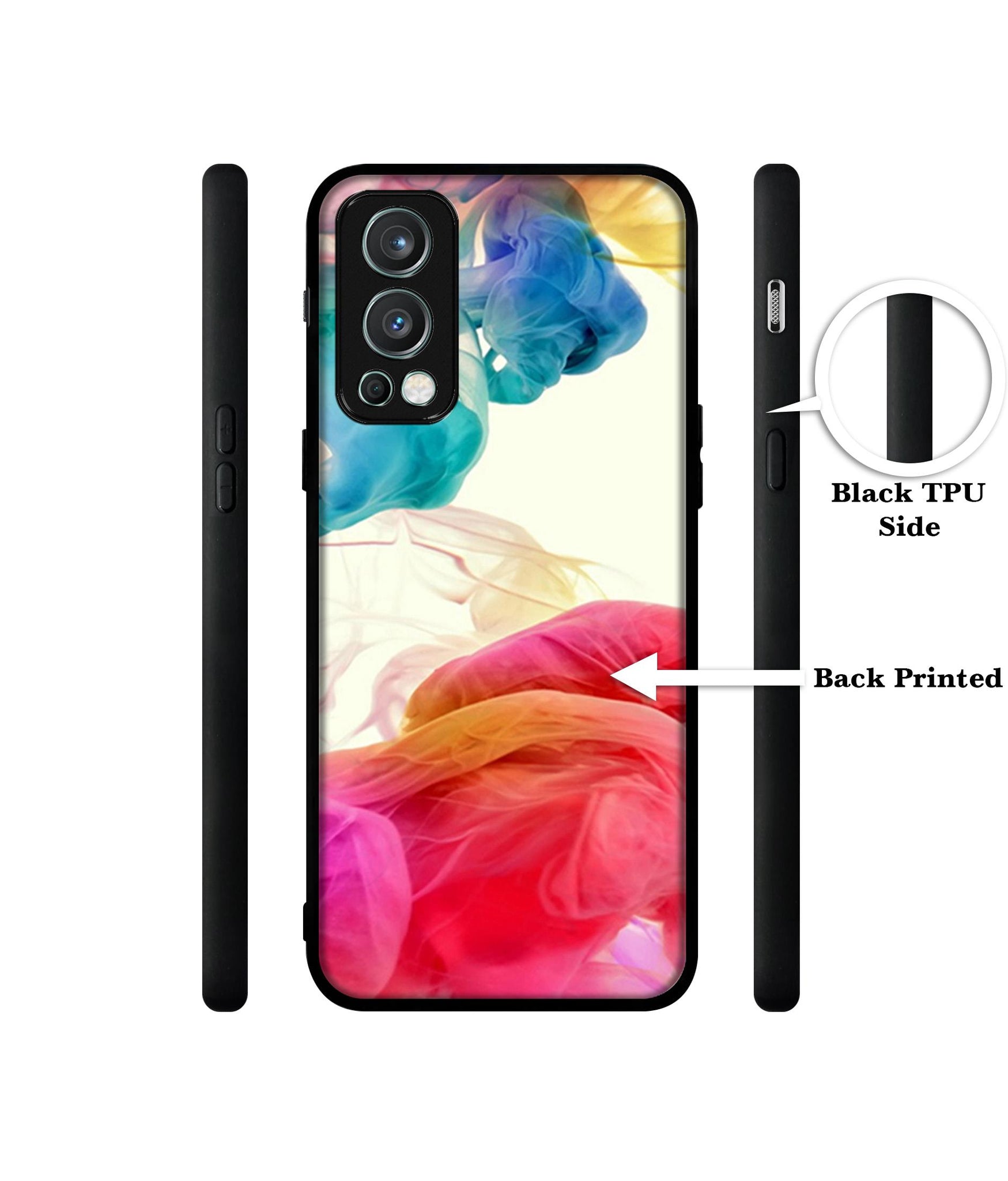 Colored Smoke Design Designer 2D Printed Back Case Cover for OnePlus Nord 2 5G