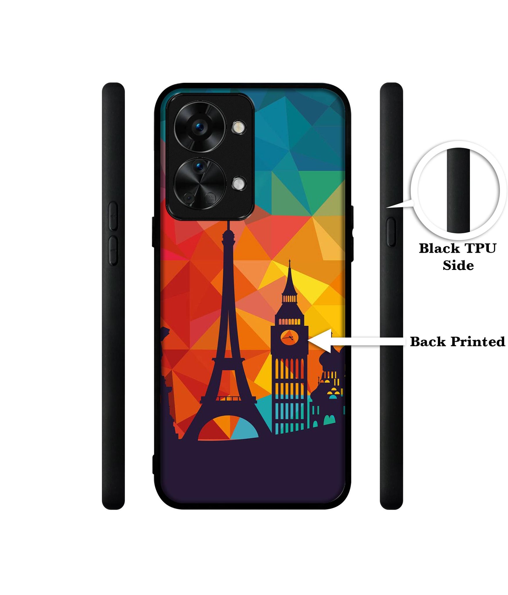 Colored Paris Design Designer 2D Printed Back Case Cover for OnePlus Nord 2T 5G