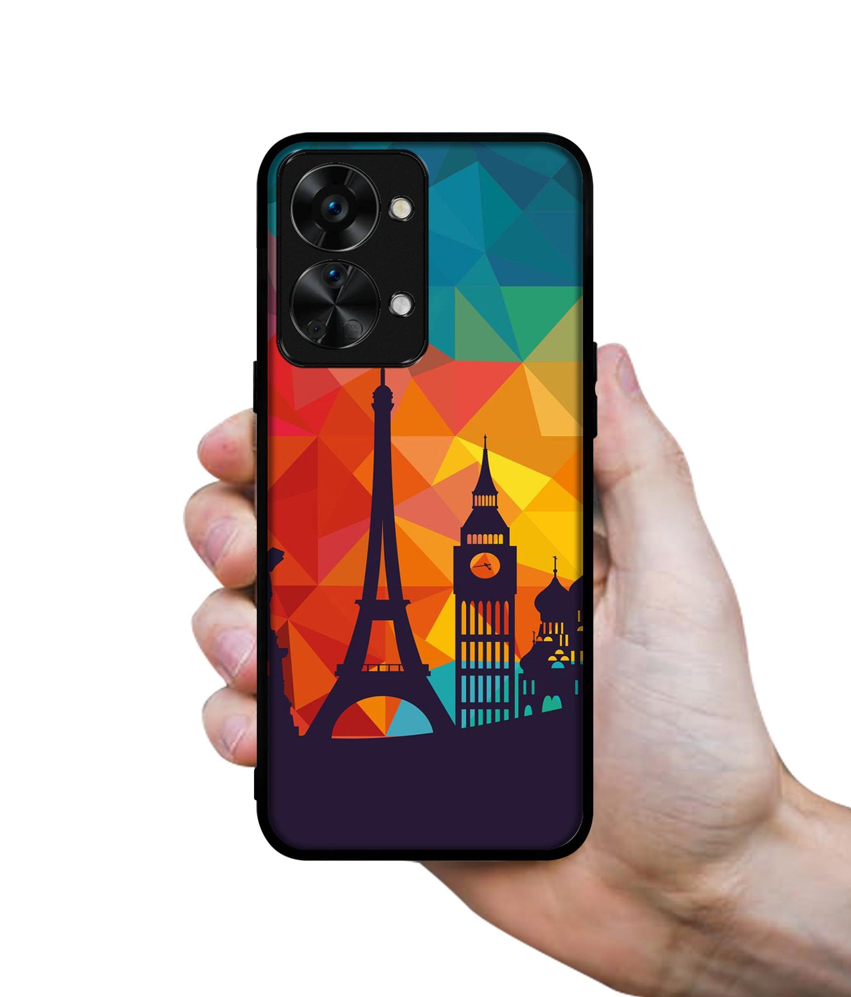 Colored Paris Design Designer 2D Printed Back Case Cover for OnePlus Nord 2T 5G