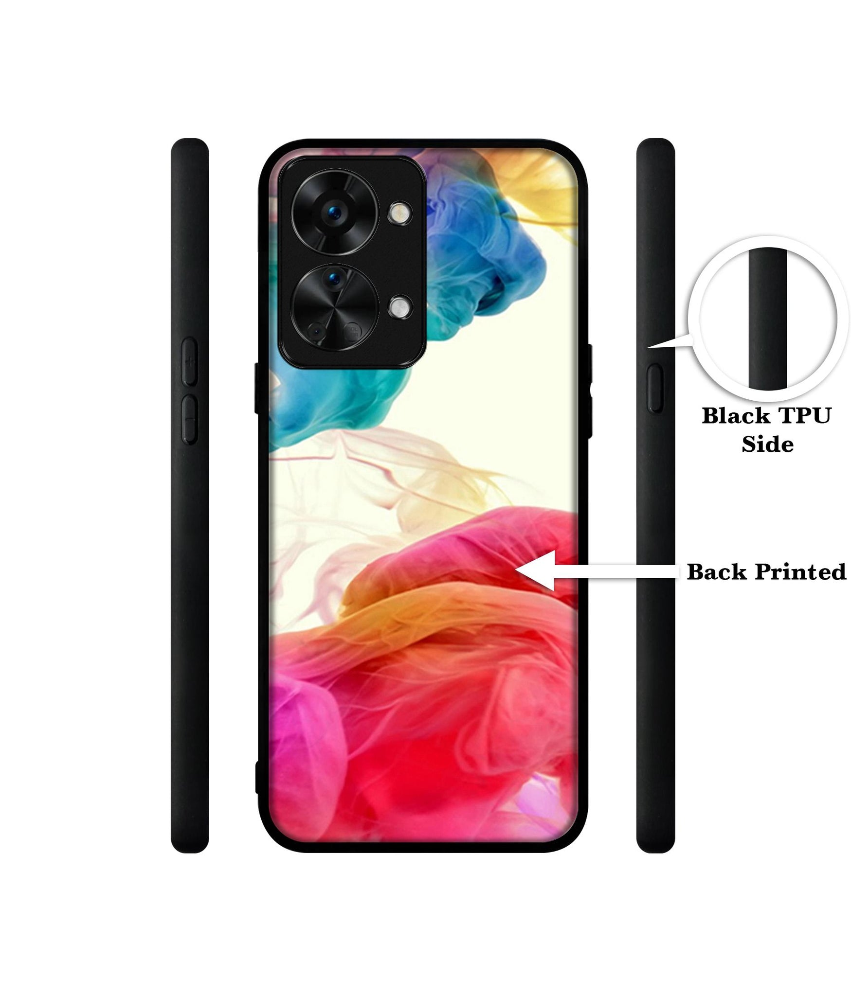 Colored Smoke Design Designer 2D Printed Back Case Cover for OnePlus Nord 2T 5G