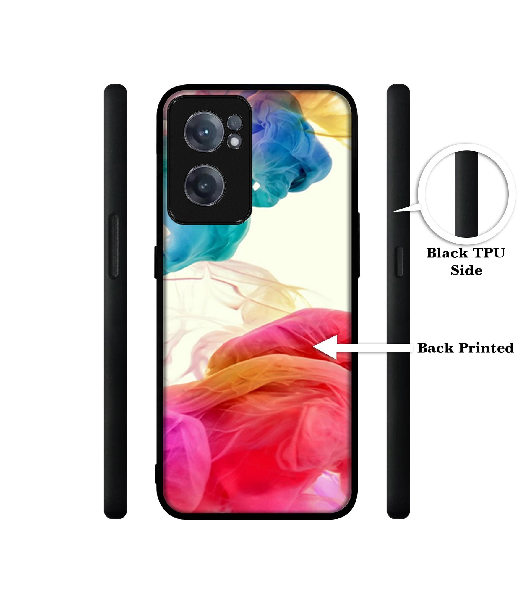 Colored Smoke Design Designer 2D Printed Back Case Cover for OnePlus Nord CE 2 5G