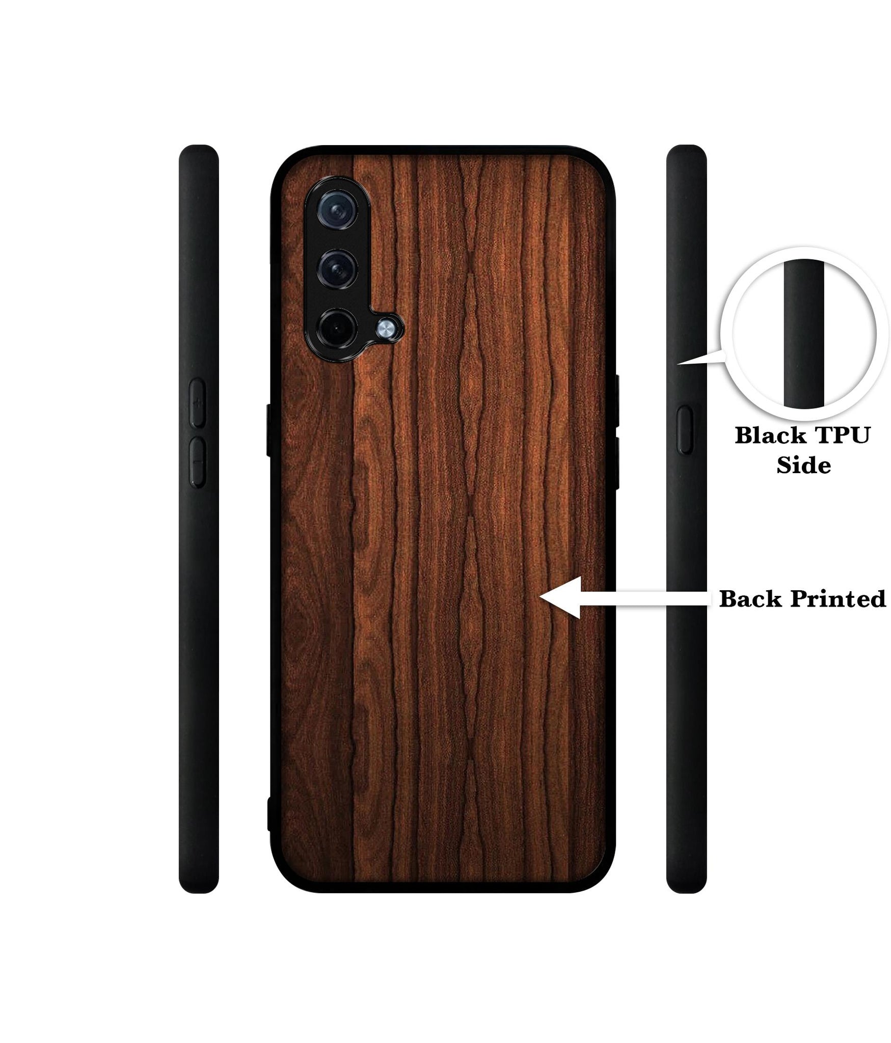 Brown Wooden Texture Design Designer 2D Printed Back Case Cover for OnePlus Nord CE 5G