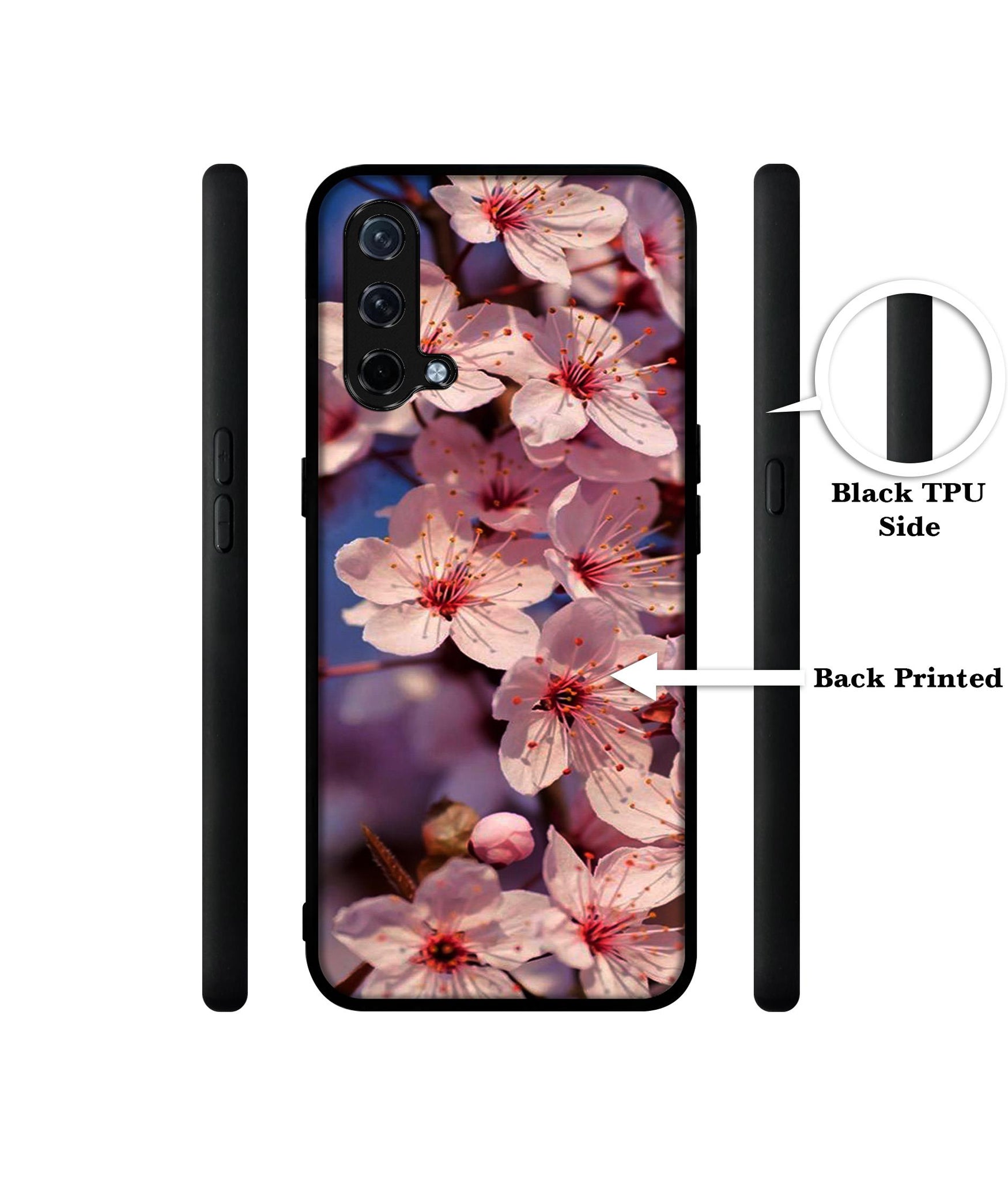 Pink Flowers Pattern Design Designer 2D Printed Back Case Cover for OnePlus Nord CE 5G
