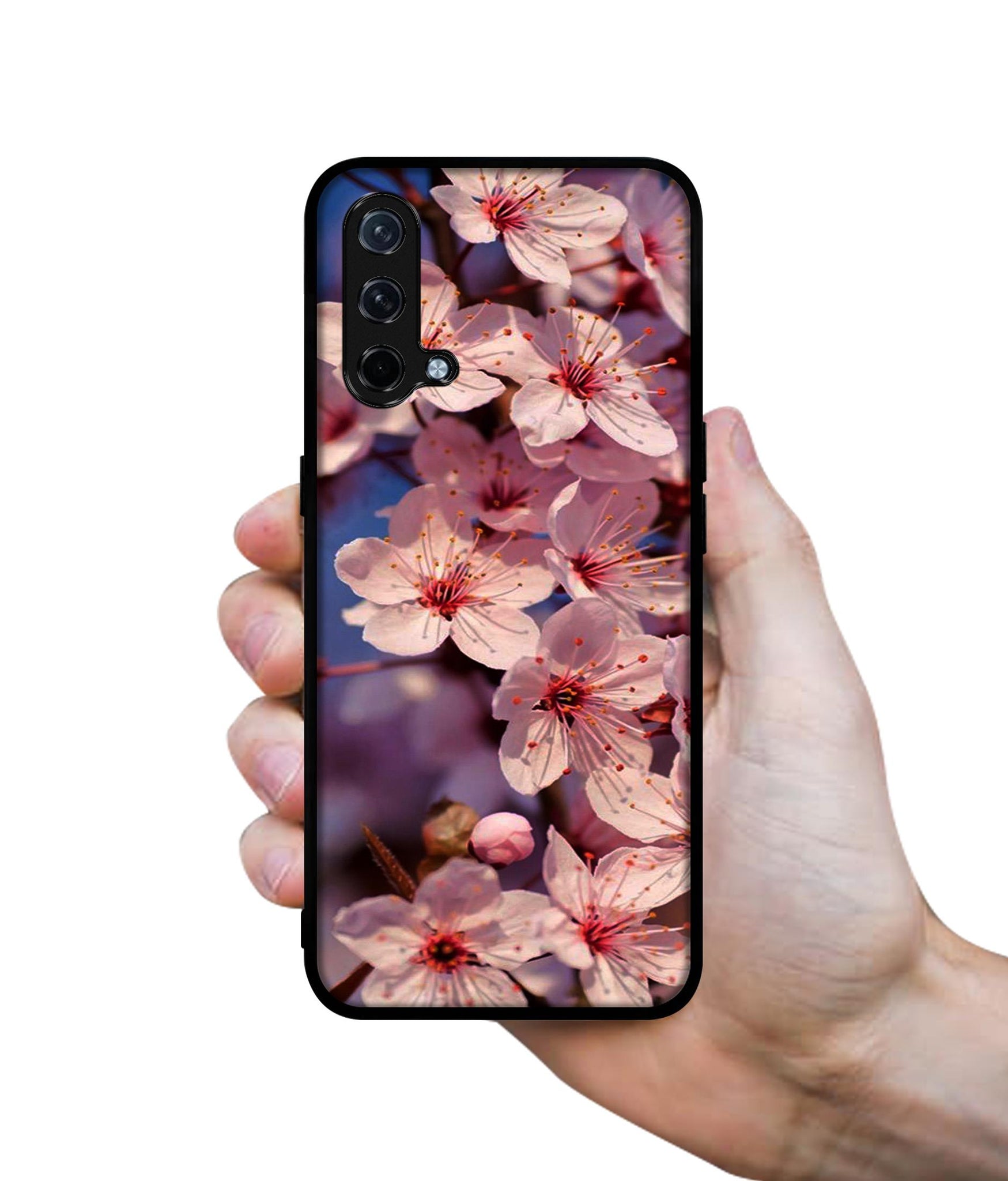 Pink Flowers Pattern Design Designer 2D Printed Back Case Cover for OnePlus Nord CE 5G
