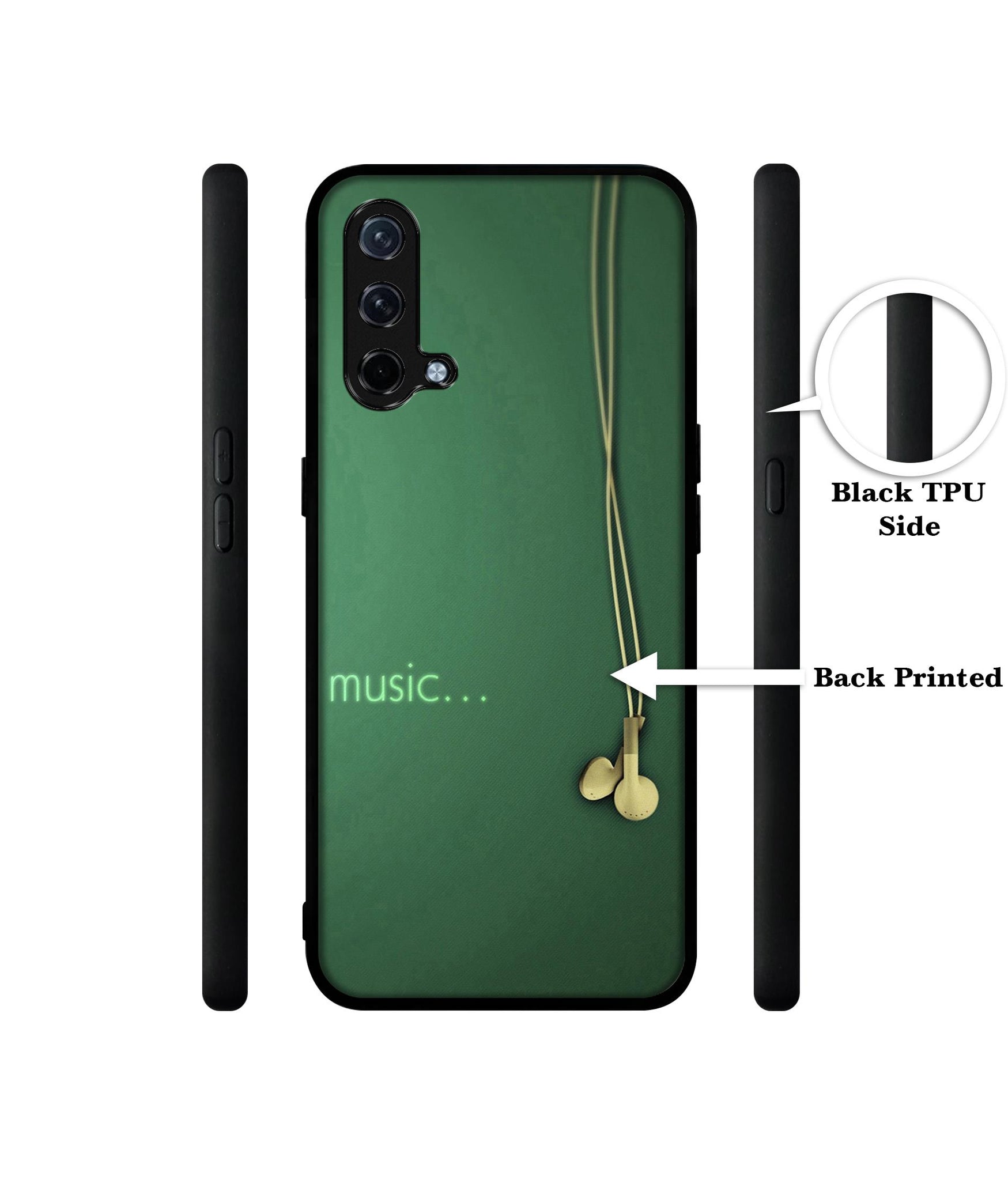 Headphone Music Design Designer 2D Printed Back Case Cover for OnePlus Nord CE 5G