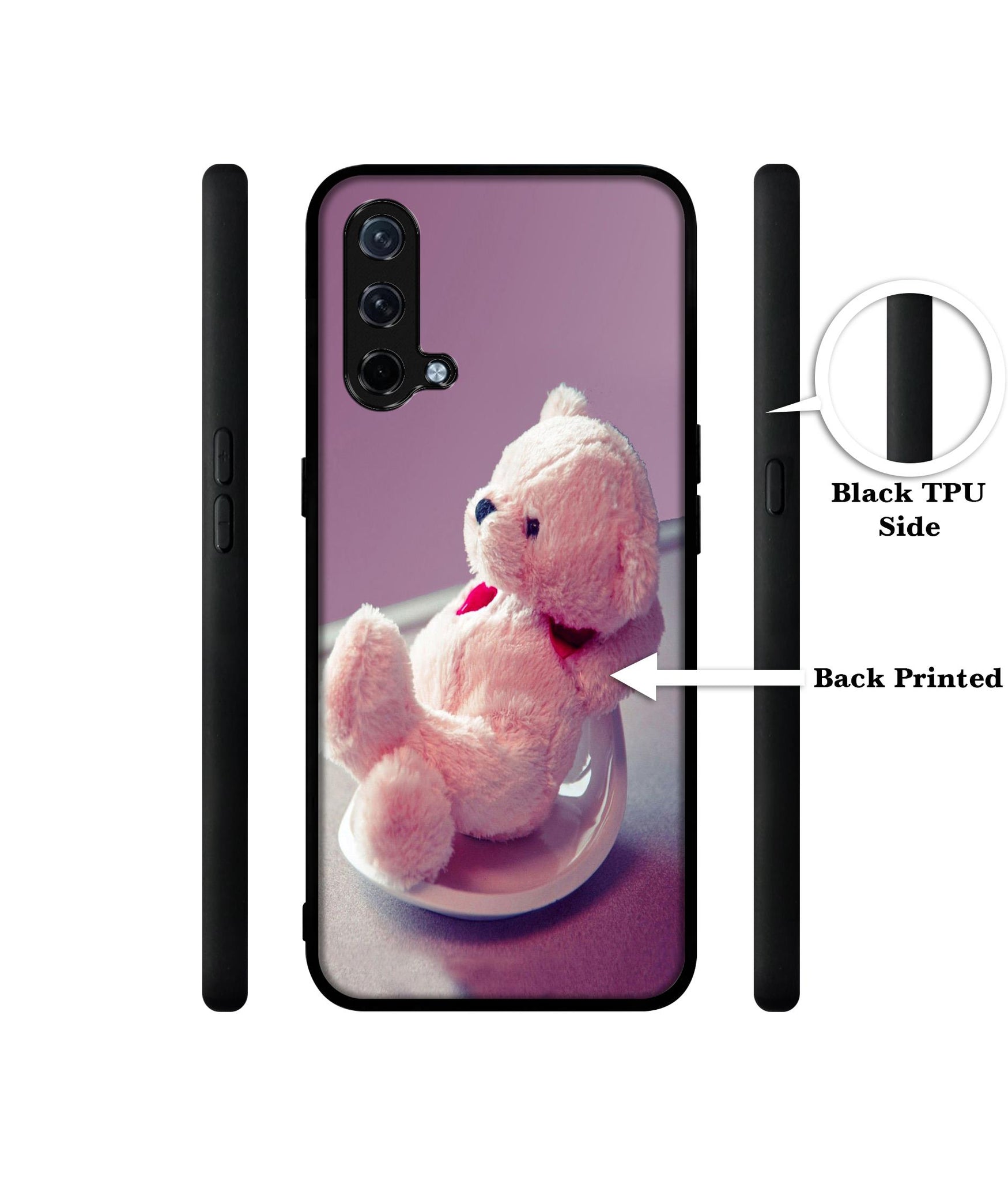 Cute Teddy Bear Design Designer 2D Printed Back Case Cover for OnePlus Nord CE 5G