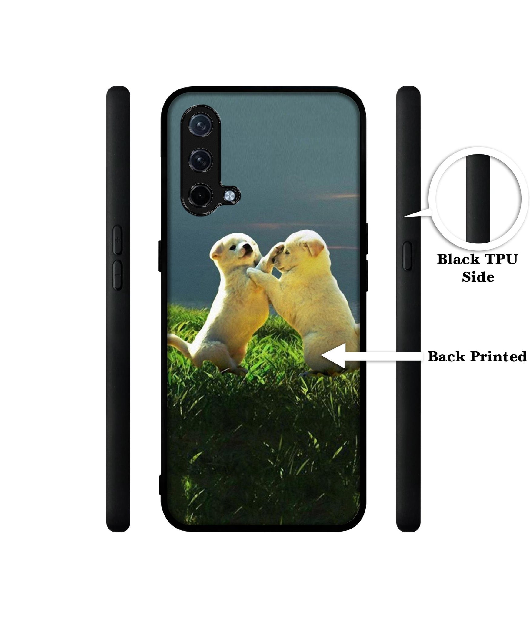 Puppy Couple Sunset Design Designer 2D Printed Back Case Cover for OnePlus Nord CE 5G