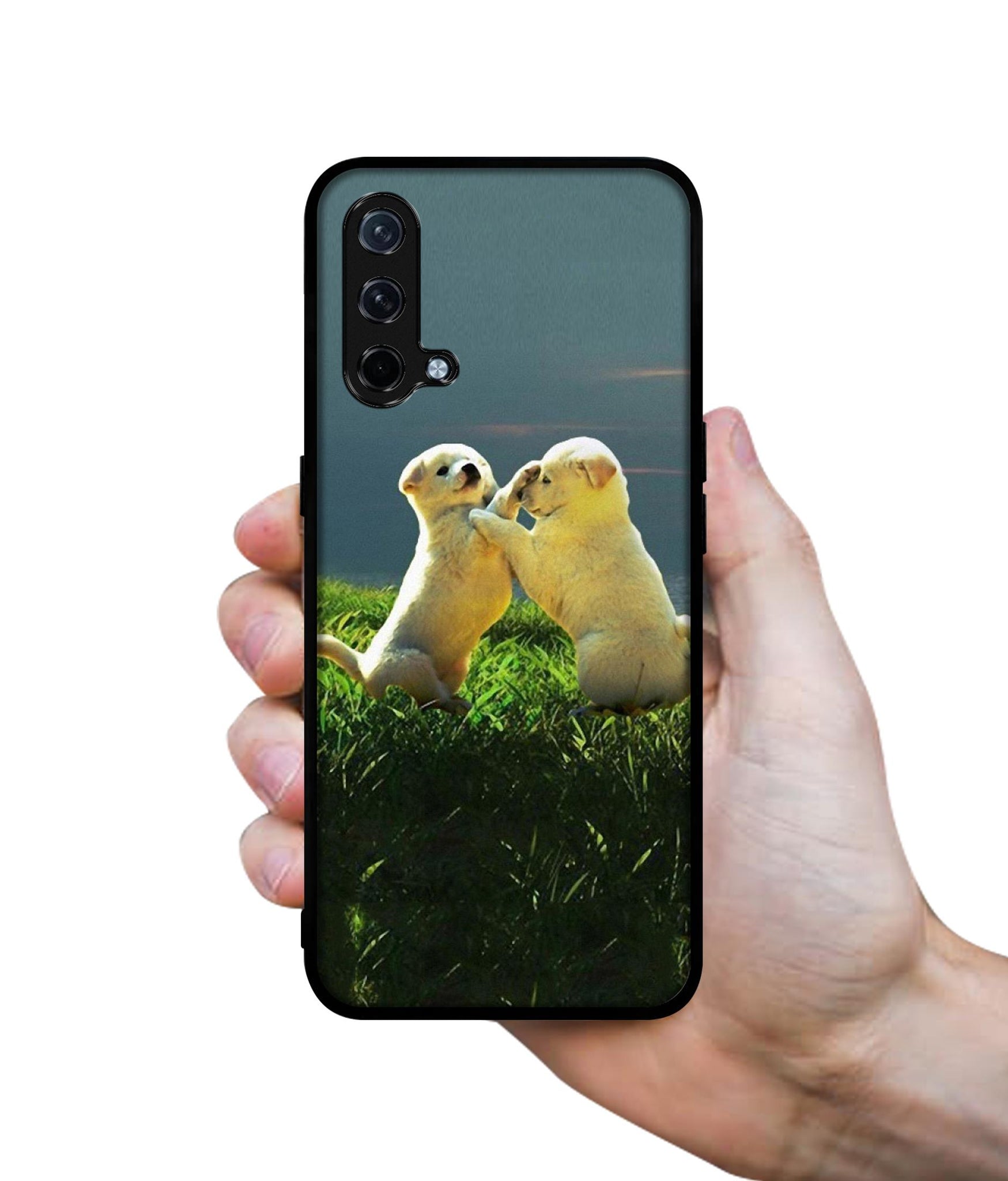 Puppy Couple Sunset Design Designer 2D Printed Back Case Cover for OnePlus Nord CE 5G