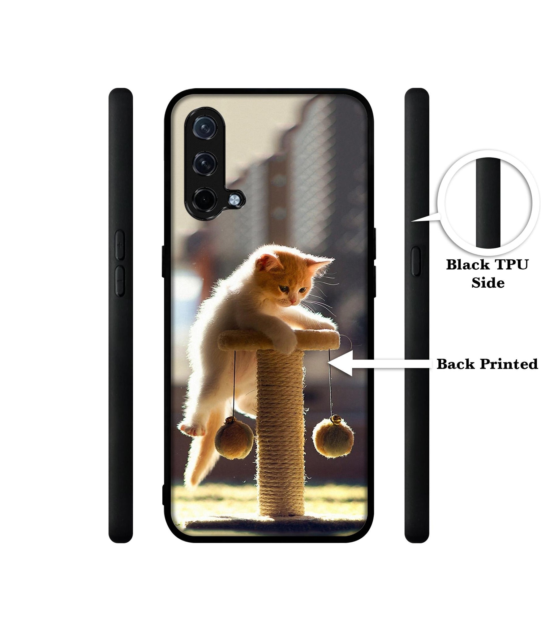 Cat Climbing Design Designer 2D Printed Back Case Cover for OnePlus Nord CE 5G