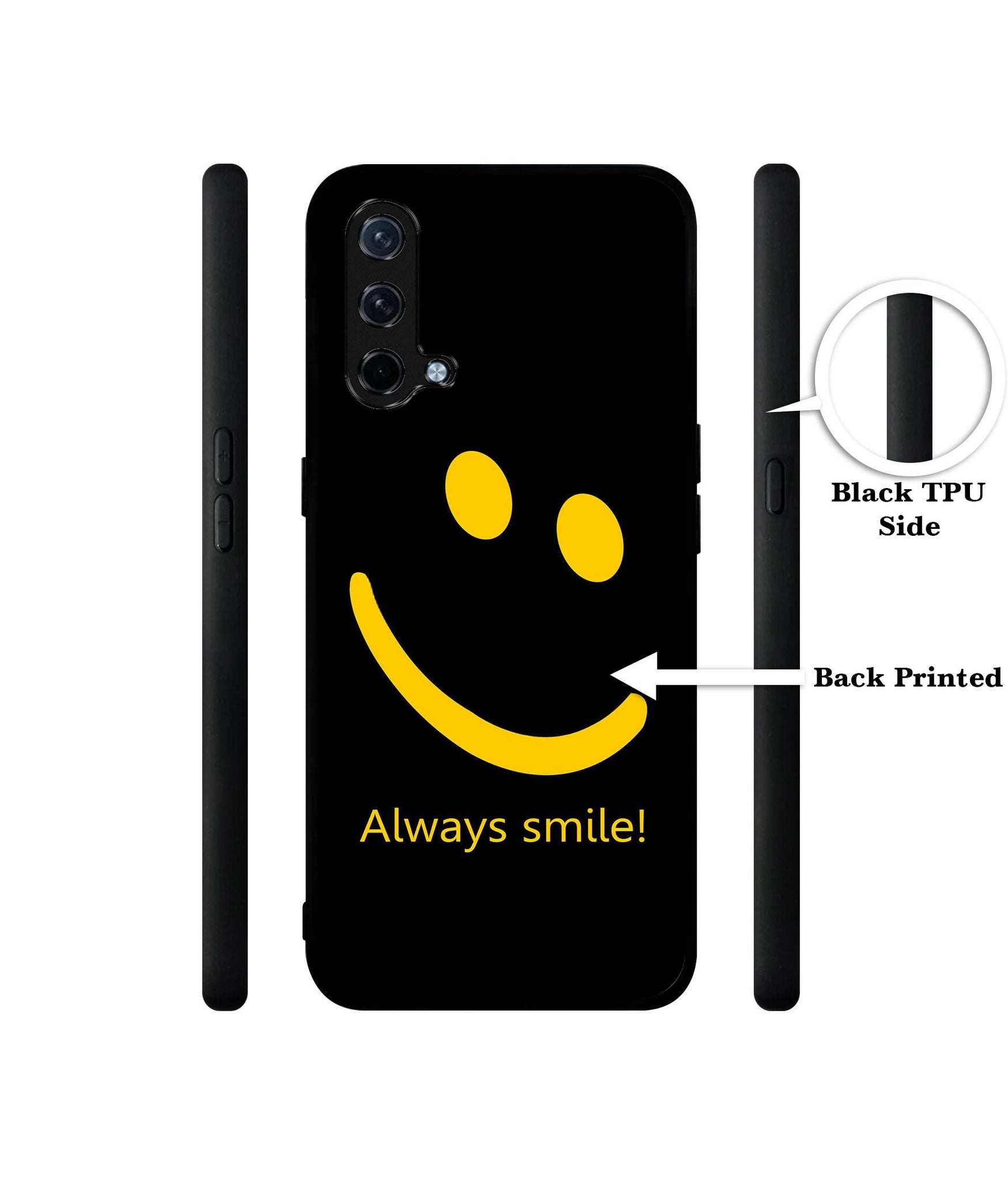Always Smile Quote Design Designer 2D Printed Back Case Cover for OnePlus Nord CE 5G
