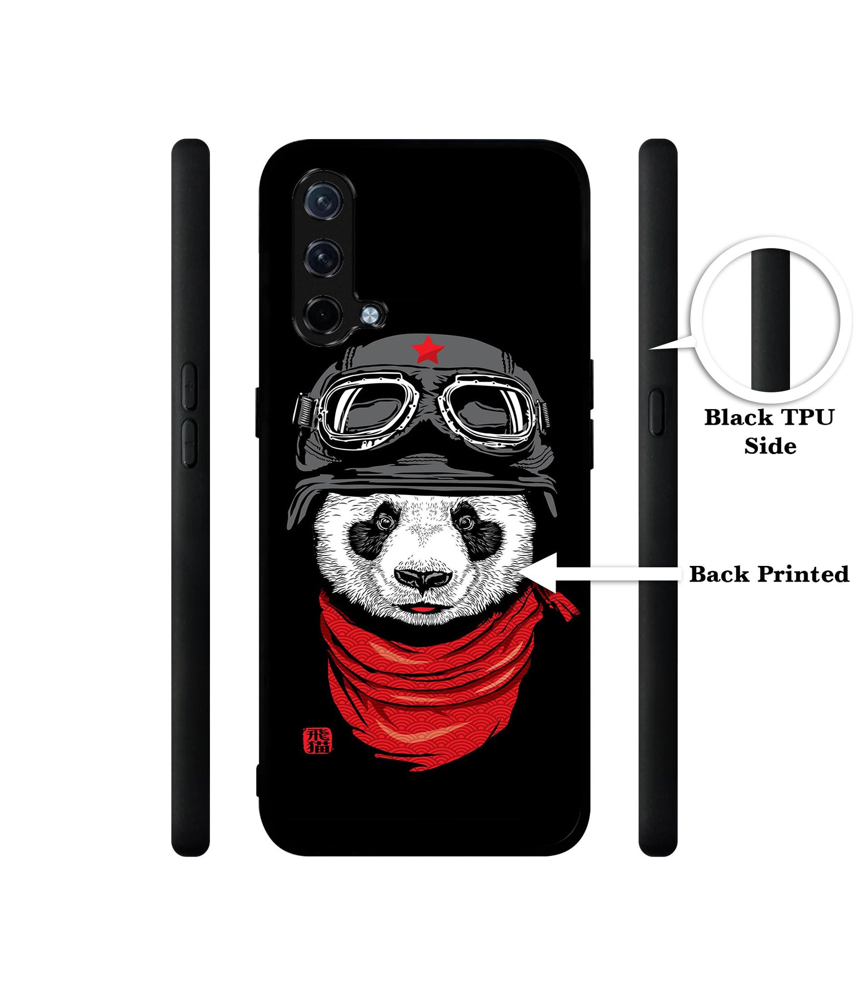 Biker Panda Design Designer 2D Printed Back Case Cover for OnePlus Nord CE 5G