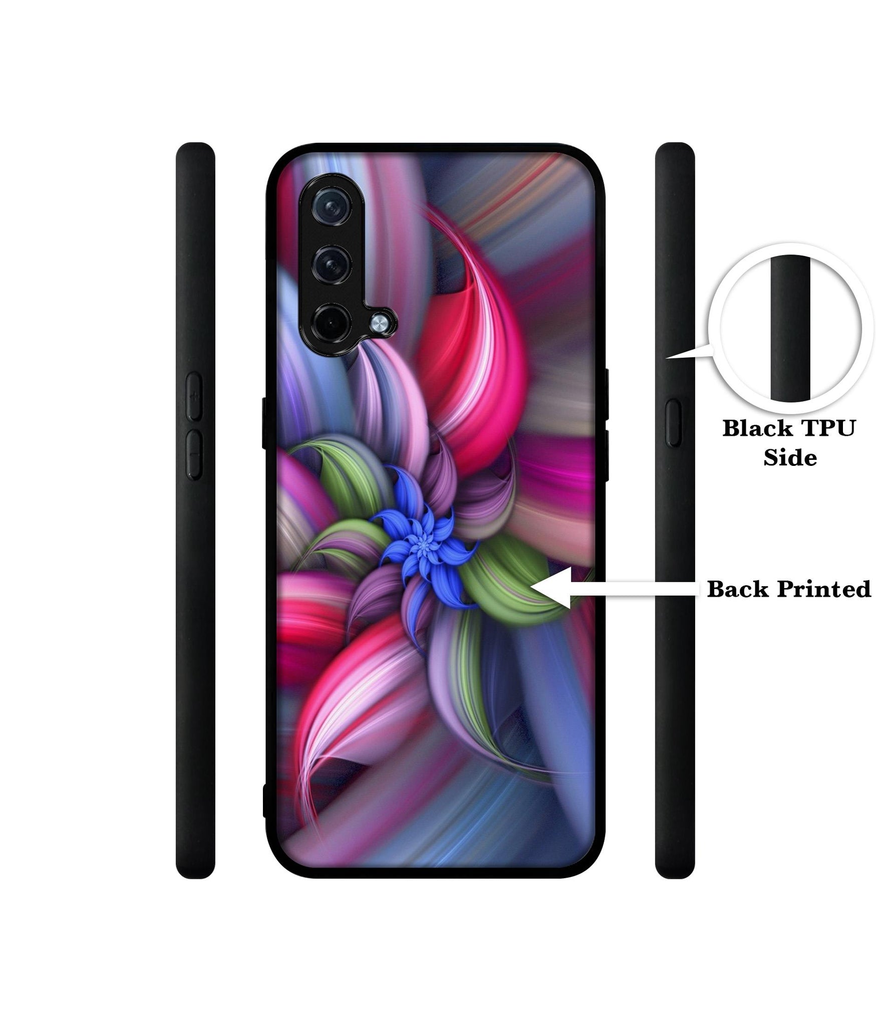 Colorful Flower Design Designer 2D Printed Back Case Cover for OnePlus Nord CE 5G