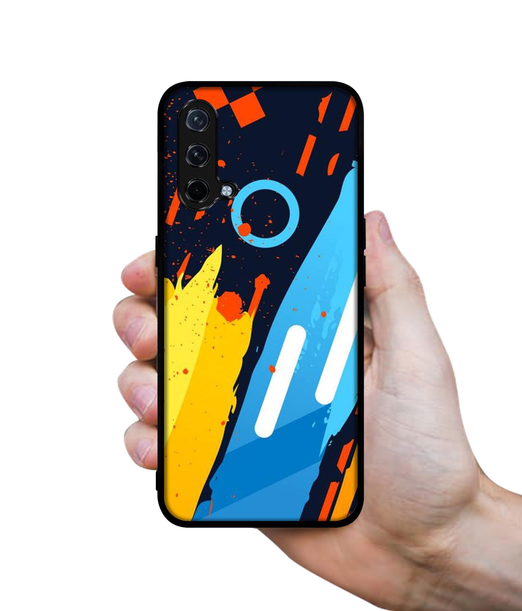 Abstract Stripes Geometric Figures Design Designer 2D Printed Back Case Cover for OnePlus Nord CE 5G