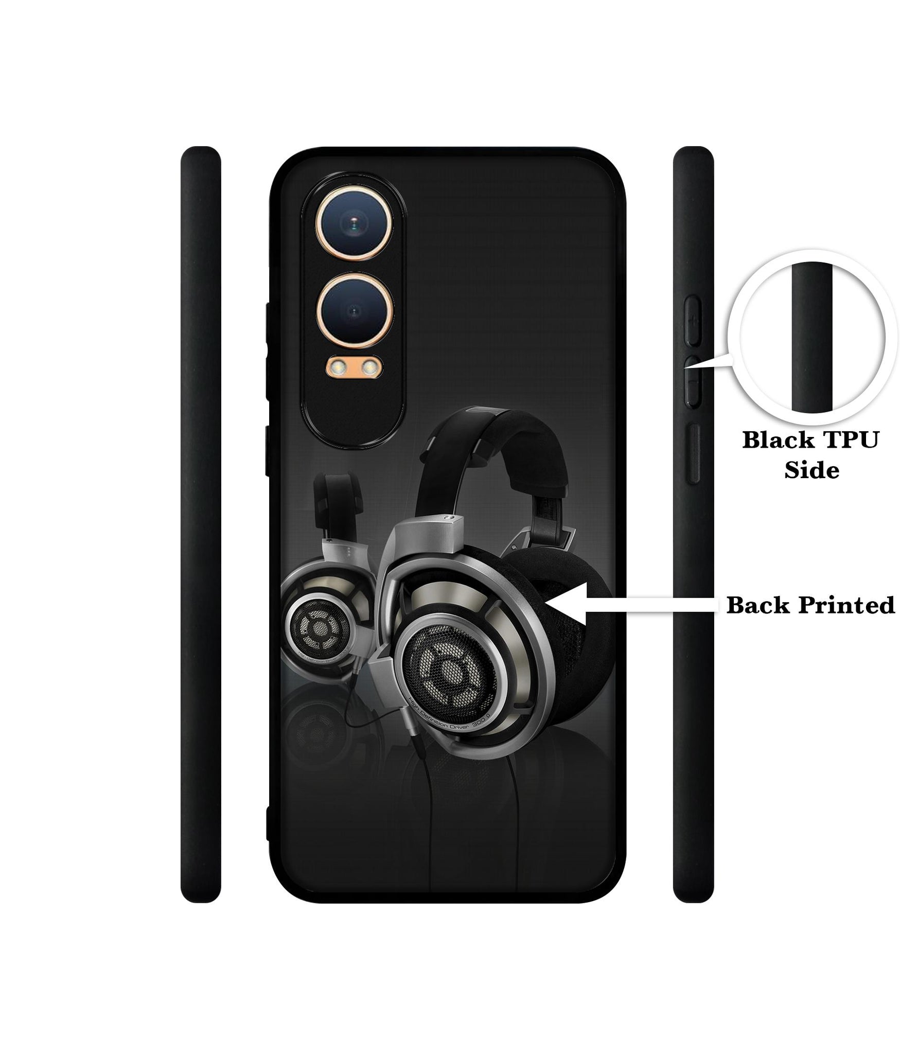Head Phone Design Designer 2D Printed Back Case Cover for OnePlus Nord CE4 Lite 5G