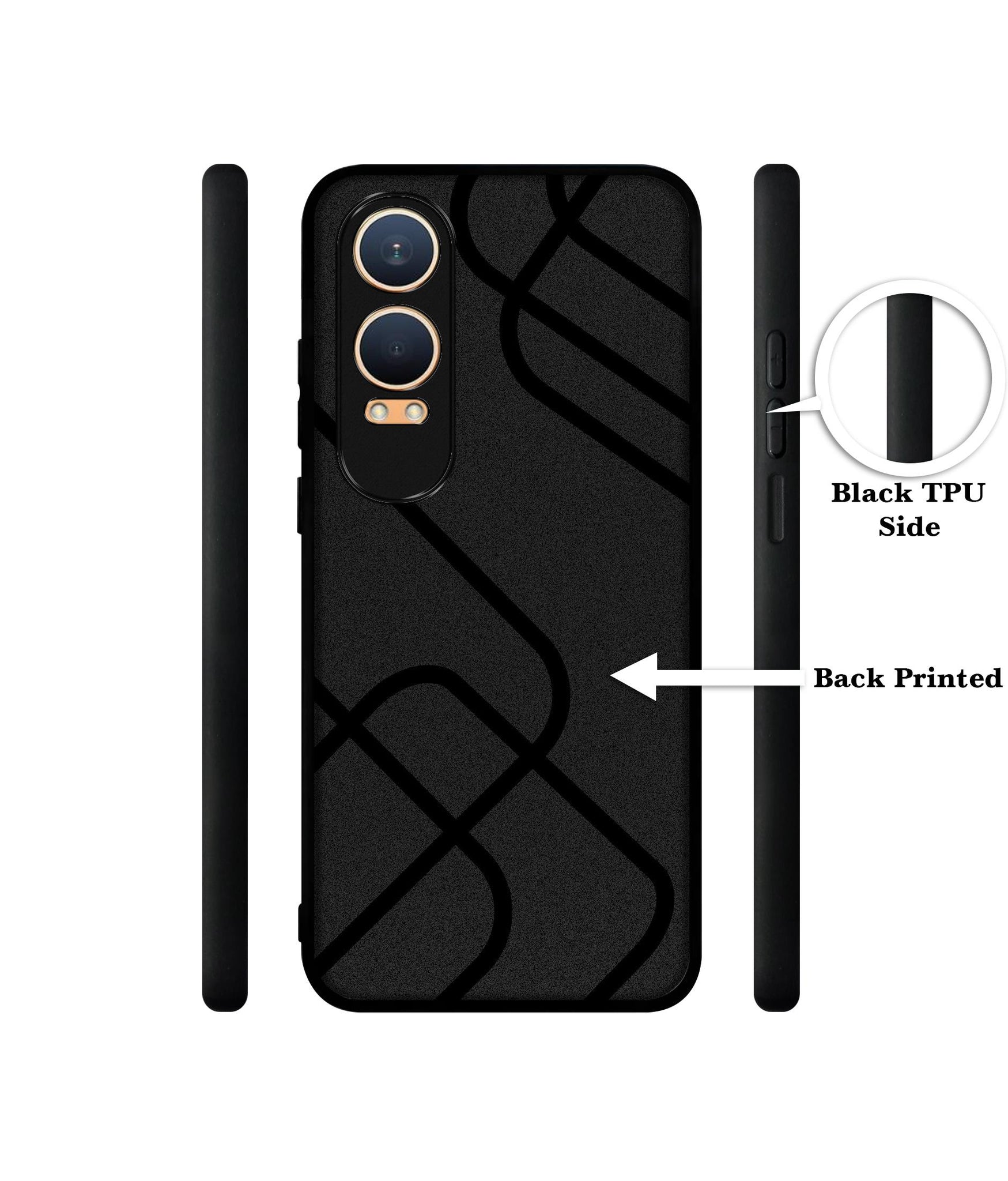 Zig-Zag Black Line Design Designer 2D Printed Back Case Cover for OnePlus Nord CE4 Lite 5G