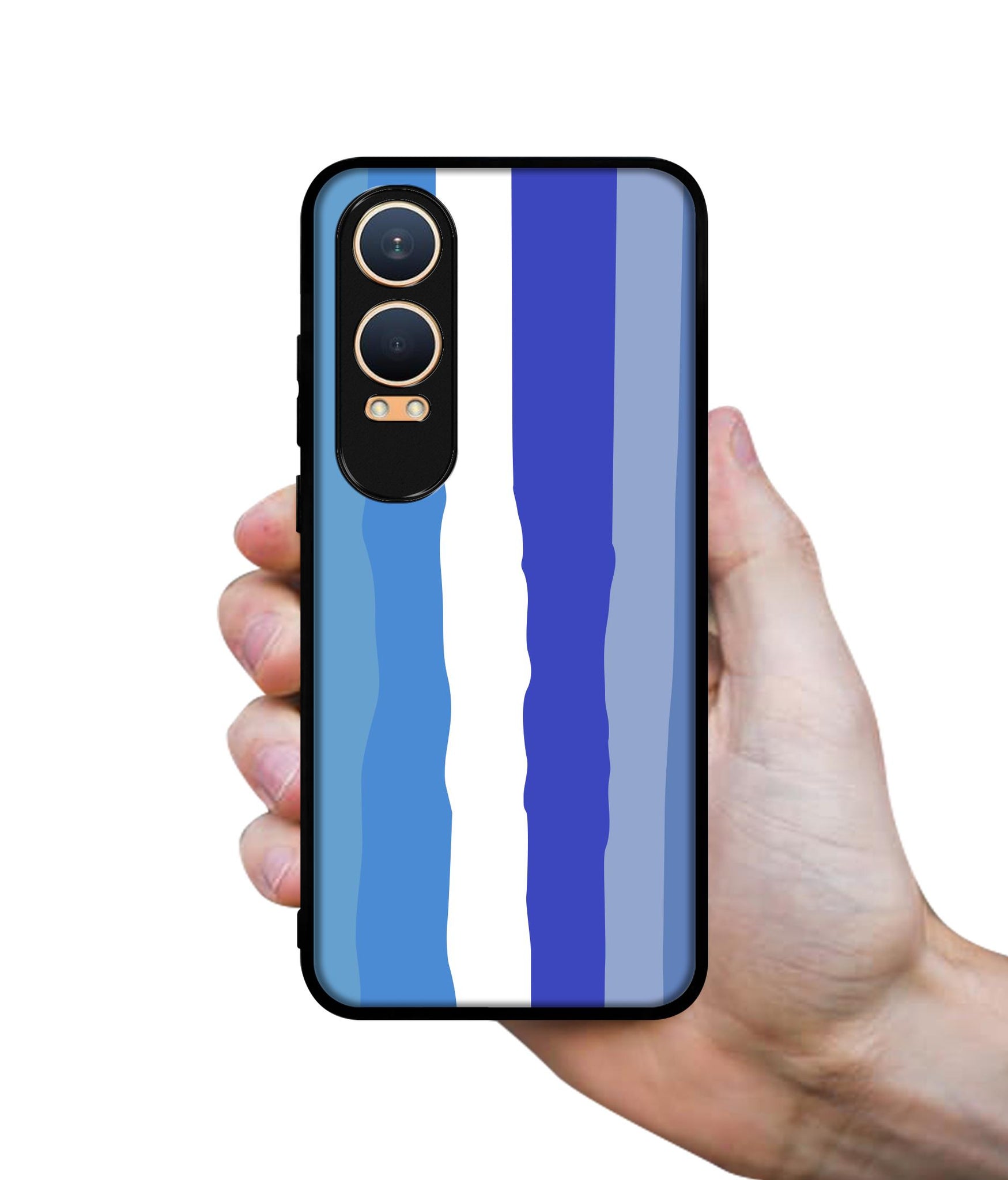 Blue Stripes Rainbow Design Designer 2D Printed Back Case Cover for OnePlus Nord CE4 Lite 5G