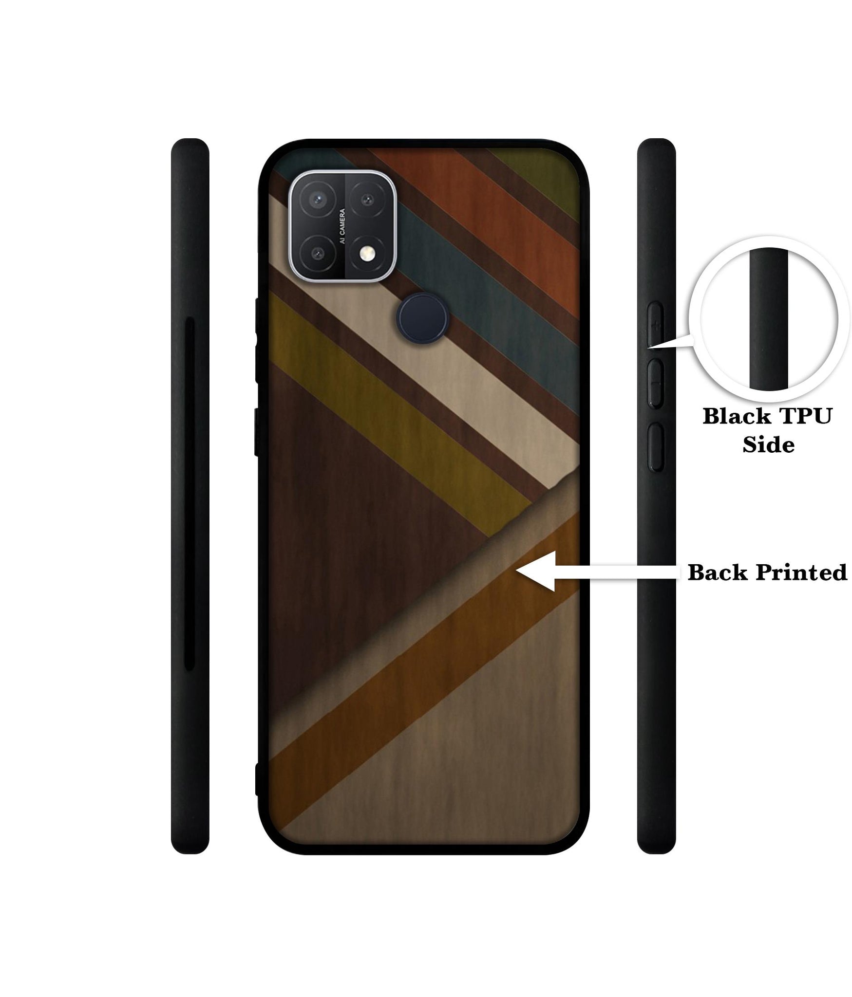 Colorful Wooden Pattern Design Designer 2D Printed Back Case Cover for Oppo A15 4G / A15s 4G