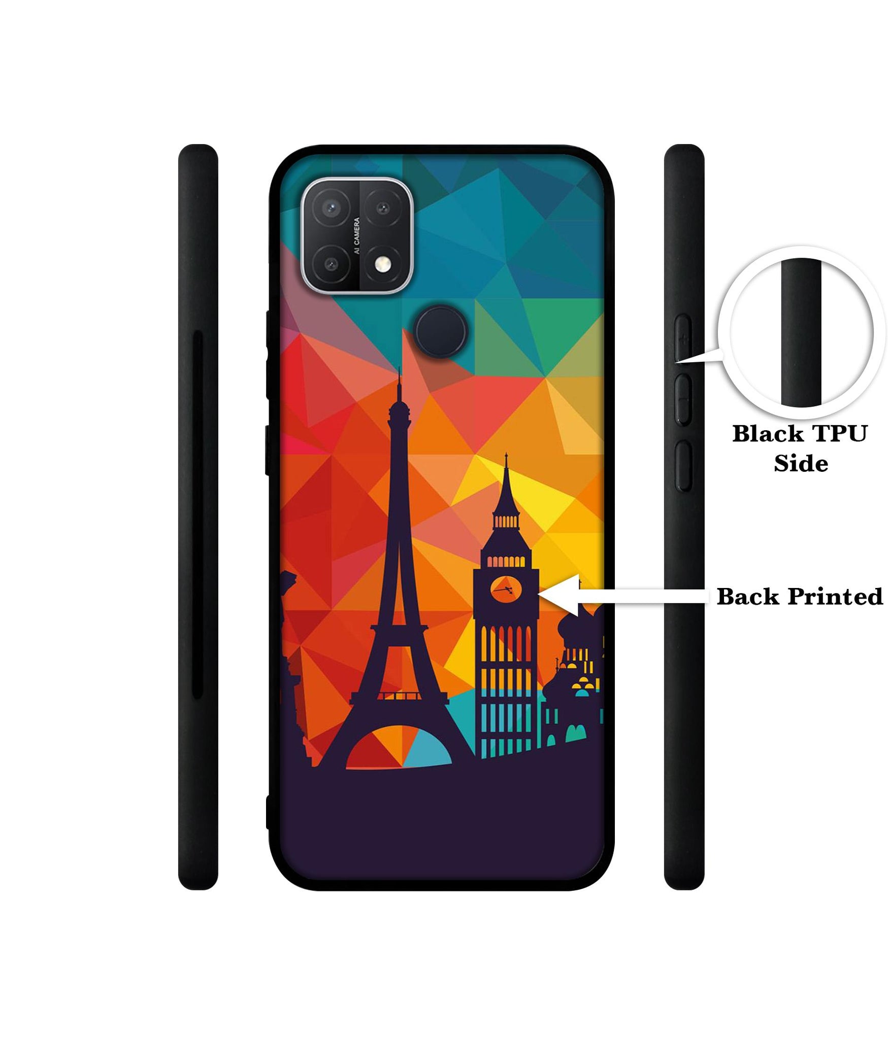 Colored Paris Design Designer 2D Printed Back Case Cover for Oppo A15 4G / A15s 4G