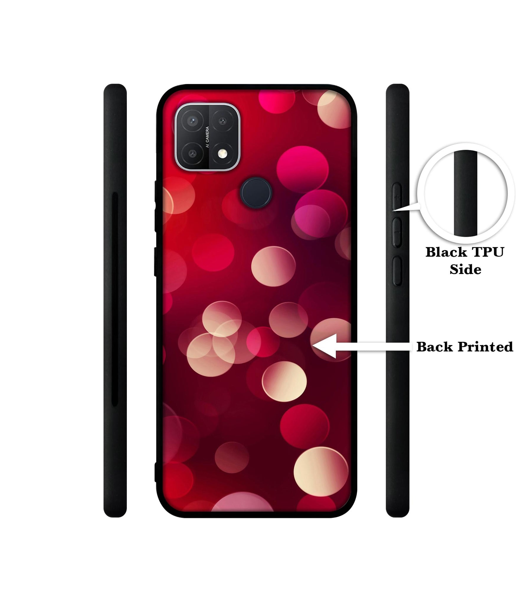 3D Circles Design Designer 2D Printed Back Case Cover for Oppo A15 4G / A15s 4G