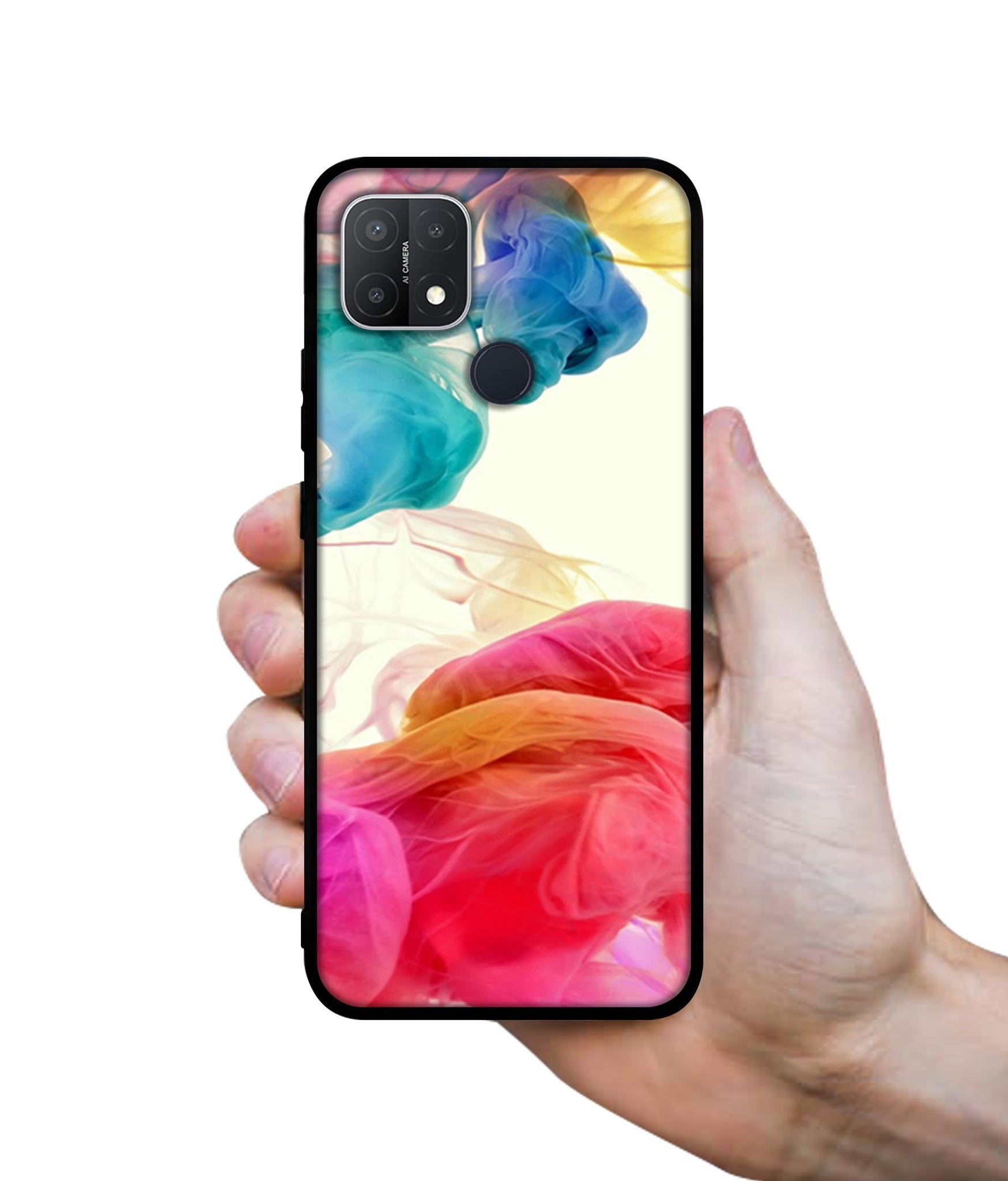 Colored Smoke Design Designer 2D Printed Back Case Cover for Oppo A15 4G / A15s 4G