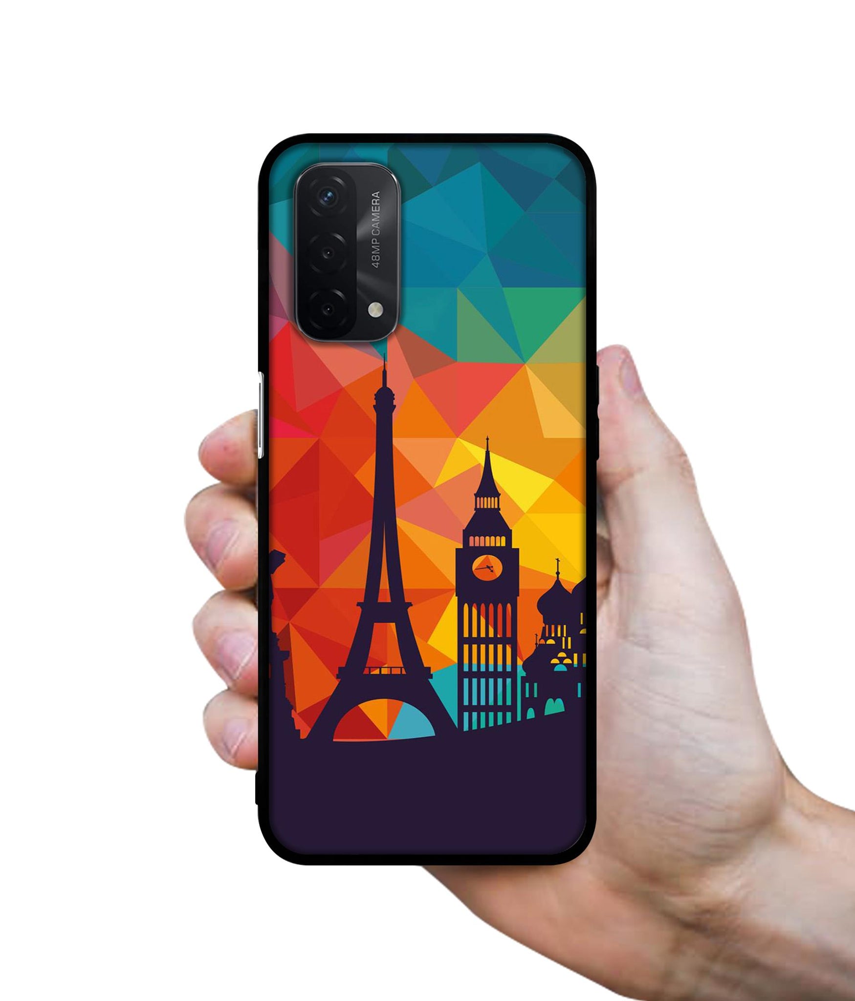 Colored Paris Design Designer 2D Printed Back Case Cover for Oppo A74 5G